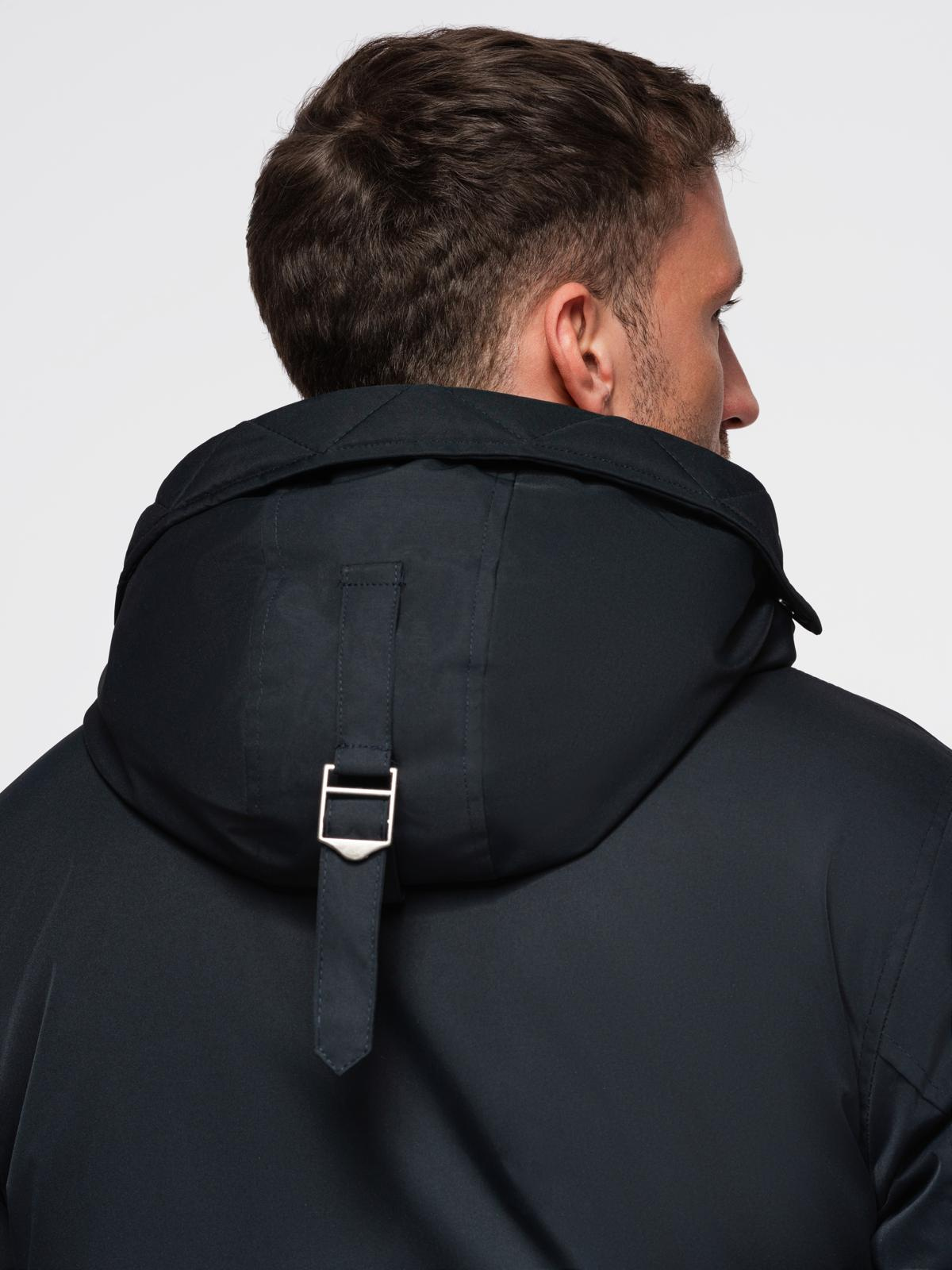 Ombre Classic long men&#039;s parka jacket - black