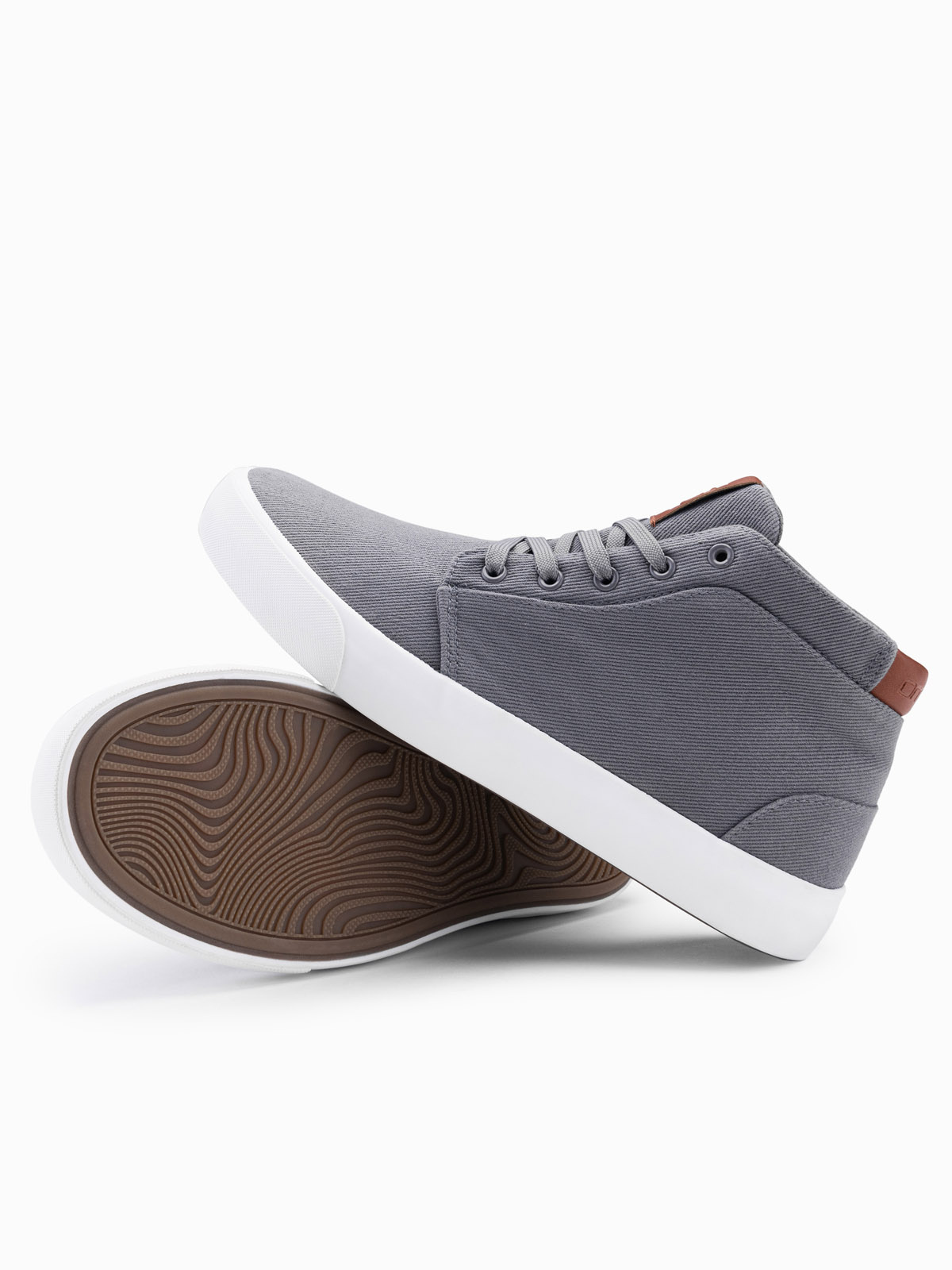 Ombre Men's high-top cotton canvas sneakers shoes - gray