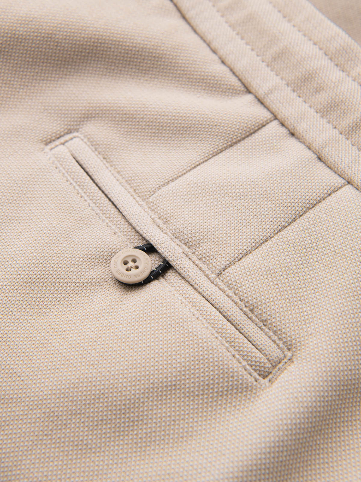 Ombre Men&#039;s SLIM FIT short shorts in melange structured knit - sand