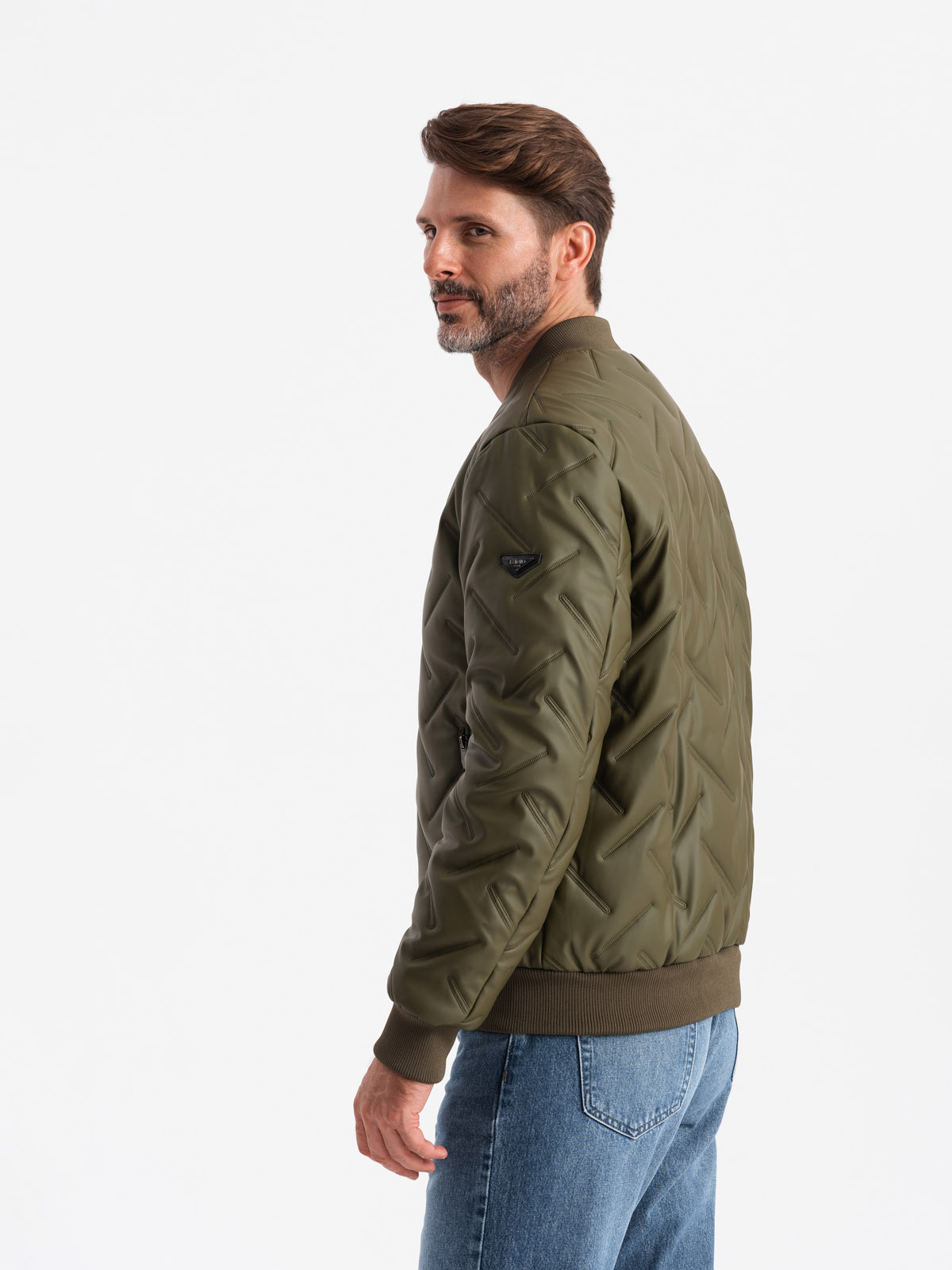 Ombre Men&#039;s embossed bomber jacket - olive