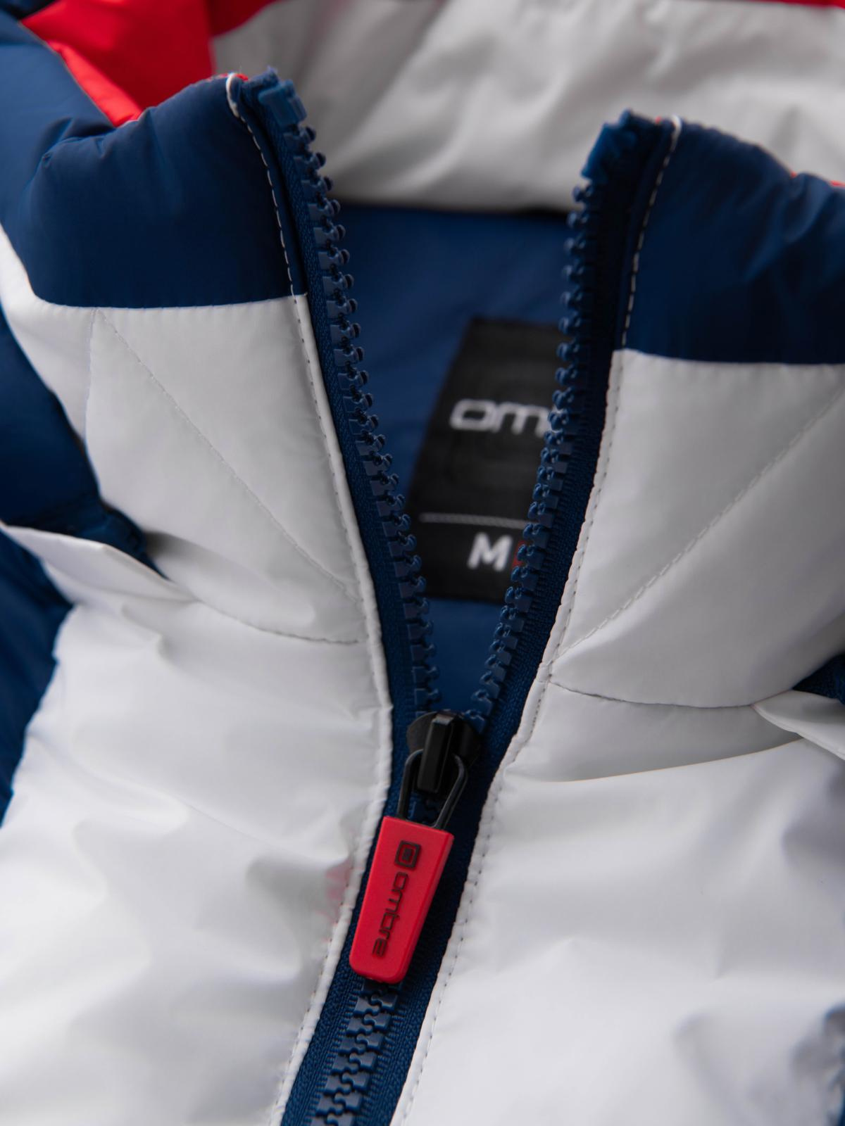 Ombre Colorful retro men&#039;s sports jacket - blue and white