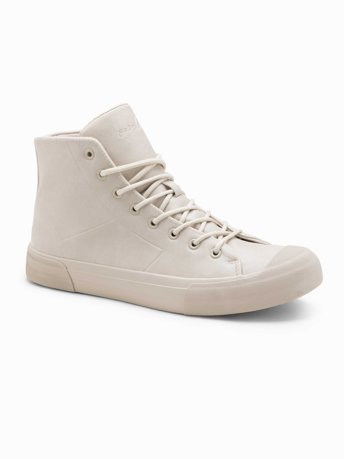 Ombre Men&#039;s high-top sneakers shoes with rubber toe - cream