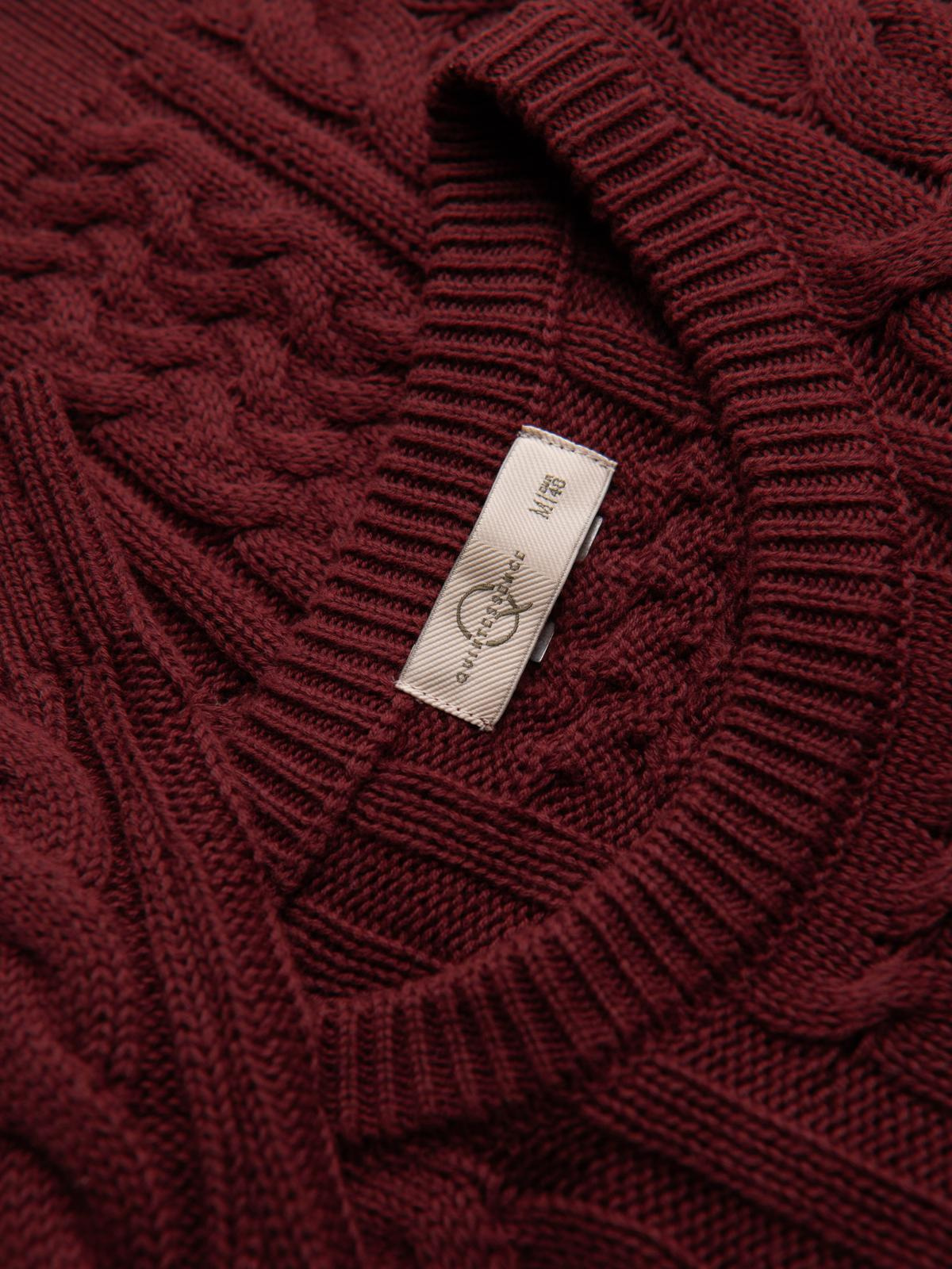 Ombre Elegant men&#039;s sweater with interesting weave - maroon