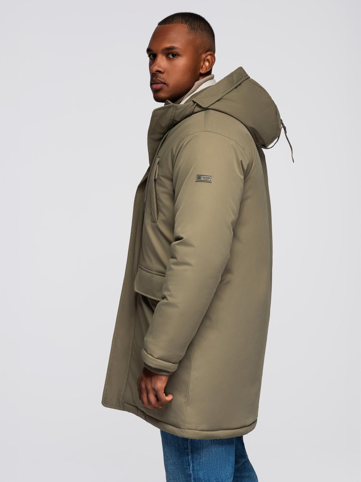 Ombre Classic men&#039;s long parka jacket - olive