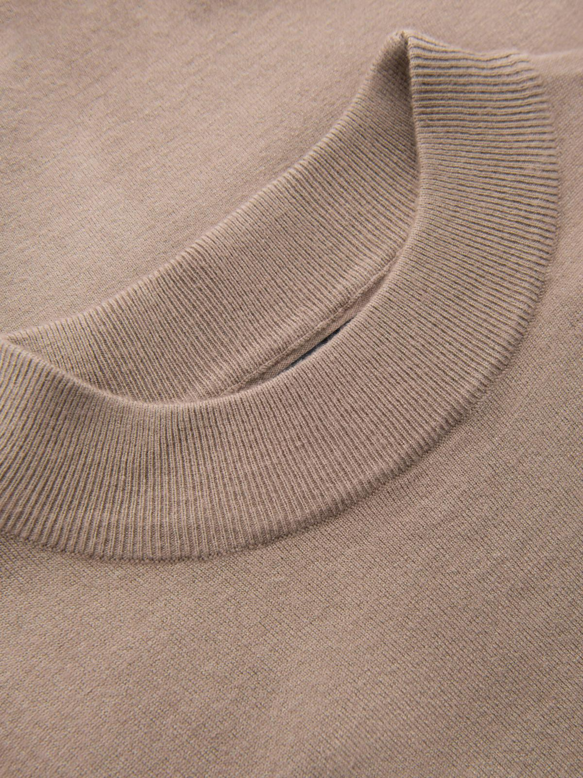 Ombre Men&#039;s knitted half turtleneck with viscose - dark beige