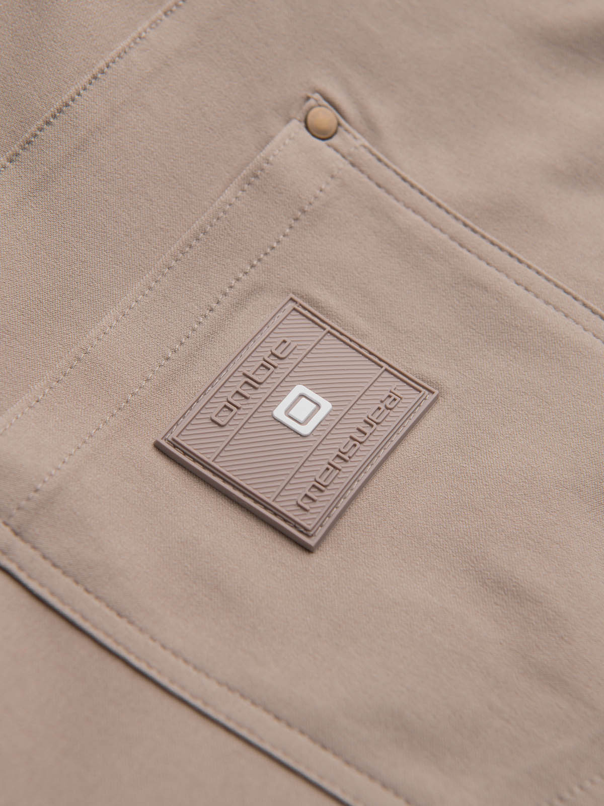 Ombre Men's REGULAR fabric pants with cargo pockets - beige