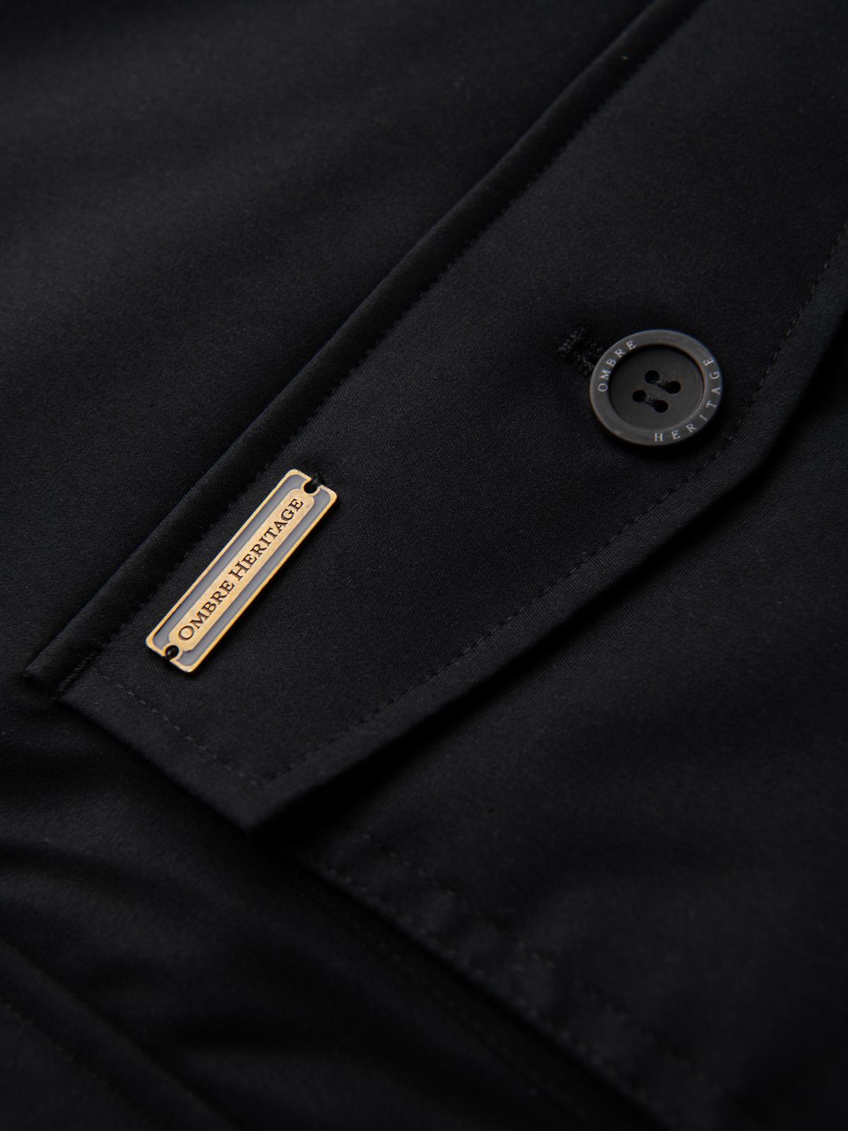 Ombre Elegant men&#039;s parka with cargo pockets and hood - black