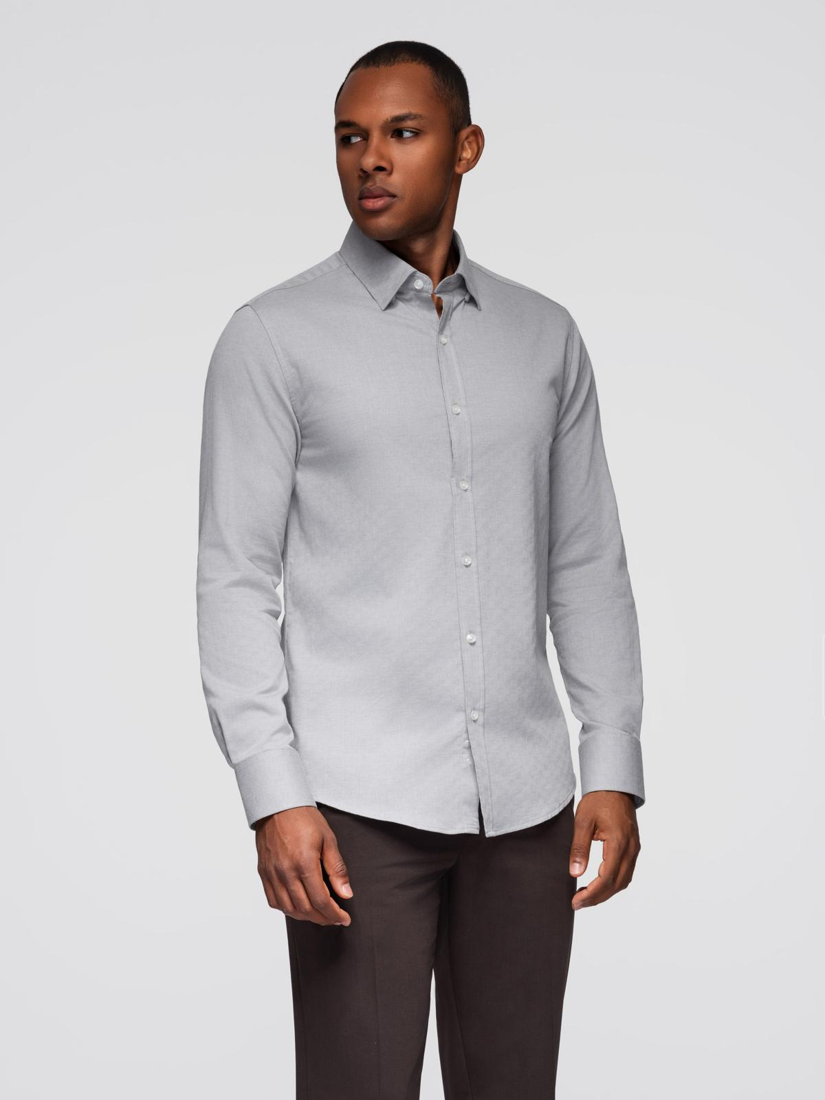 Ombre Men&#039;s SLIM FIT shirt in decorative fabric - gray