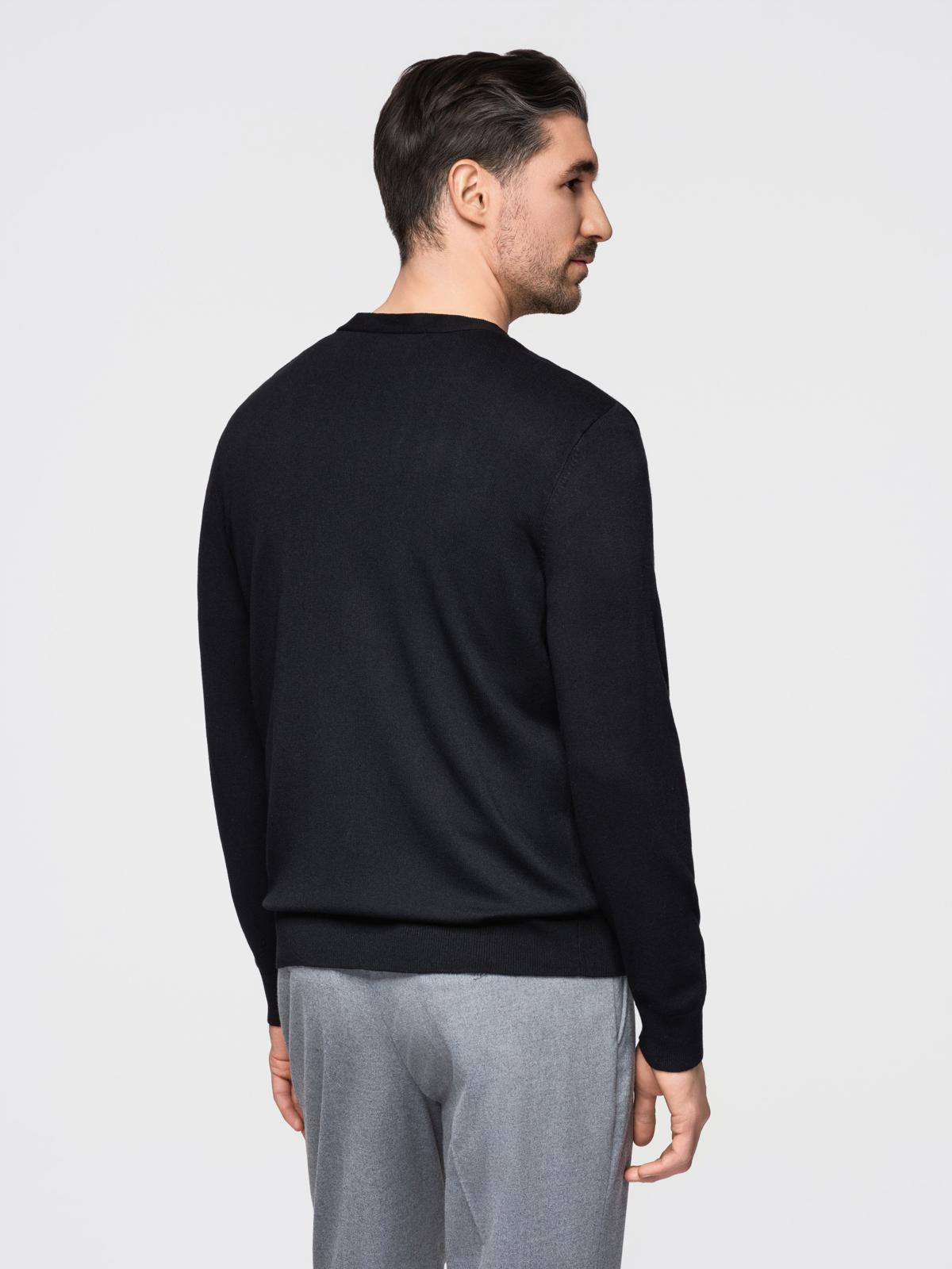 Ombre Monochrome knitted men's viscose cardigan - black