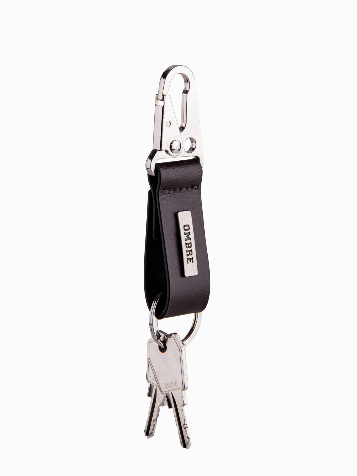 Ombre Men's key ring with snap hook - black