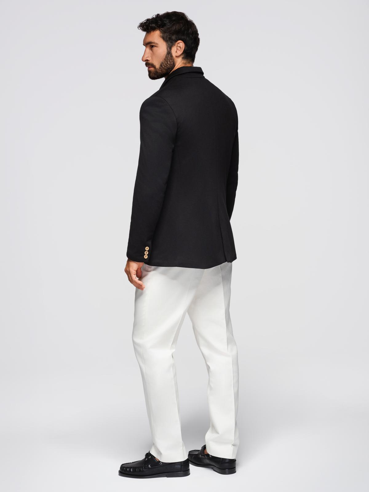 Ombre Men's knitted jacket with a fitted cut - black