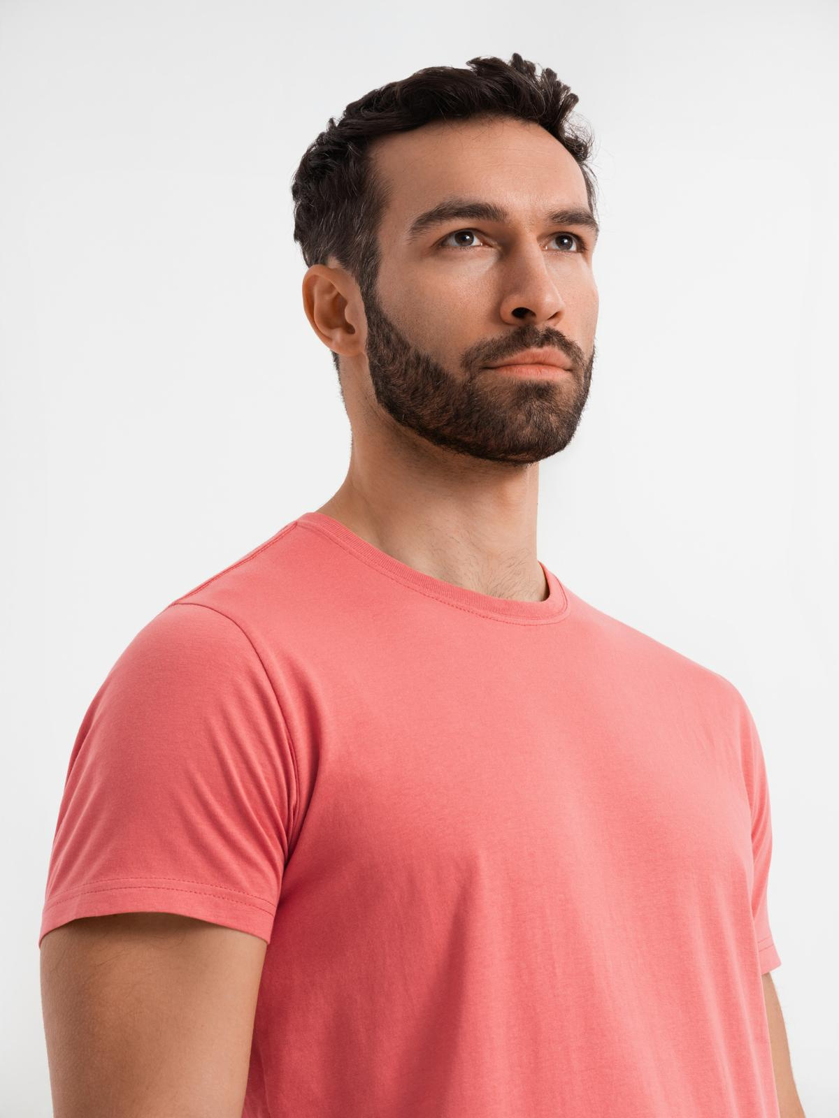 Ombre BASIC men's classic cotton T-shirt - coral