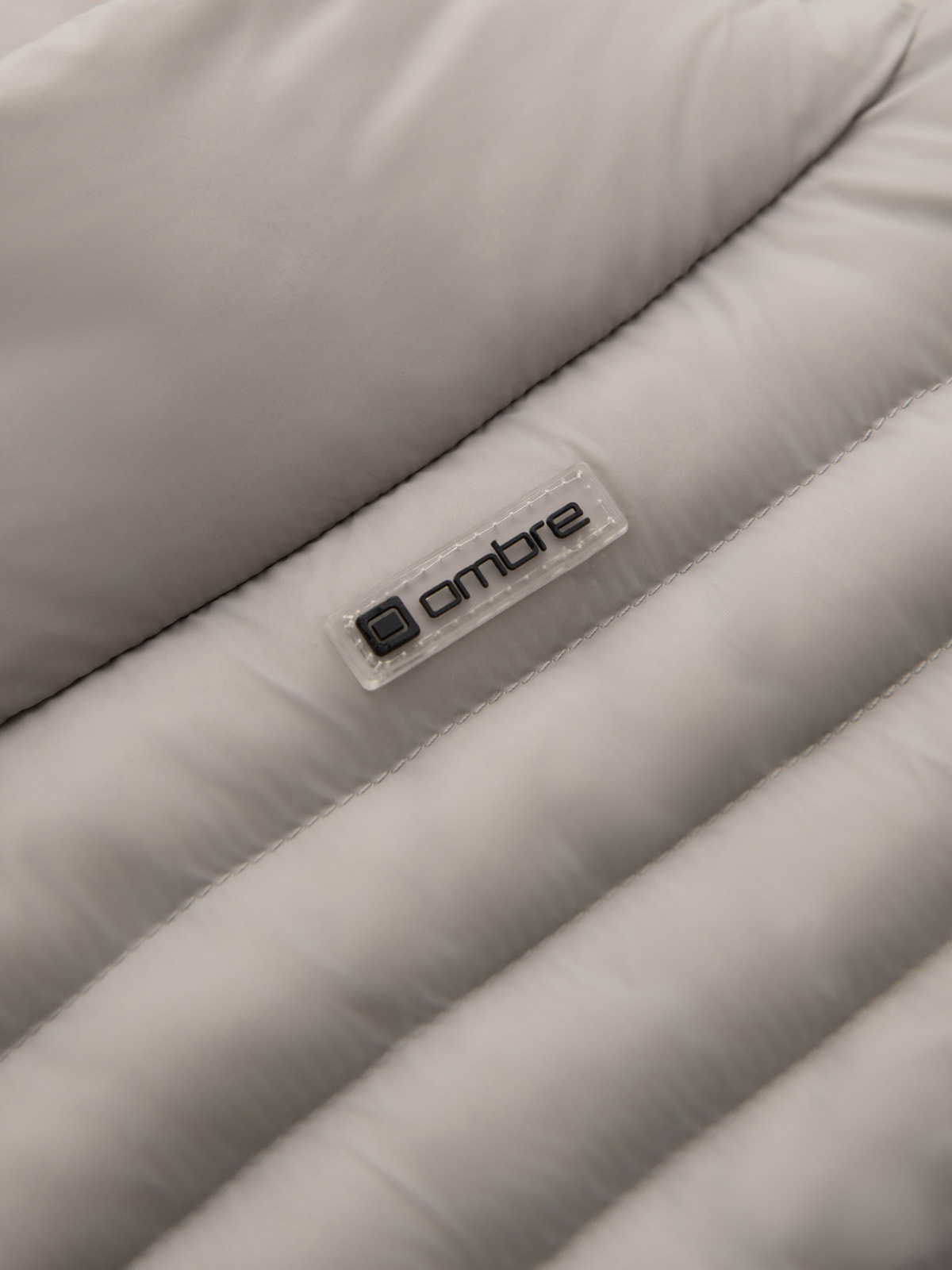 Ombre Men&#039;s quilted jacket with two fasteners - light grey