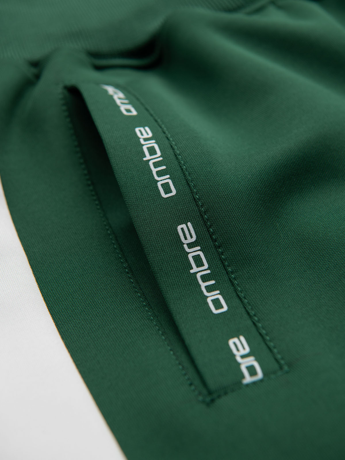 Ombre Men's sweatpants joggers with contrasting stripes - dark green