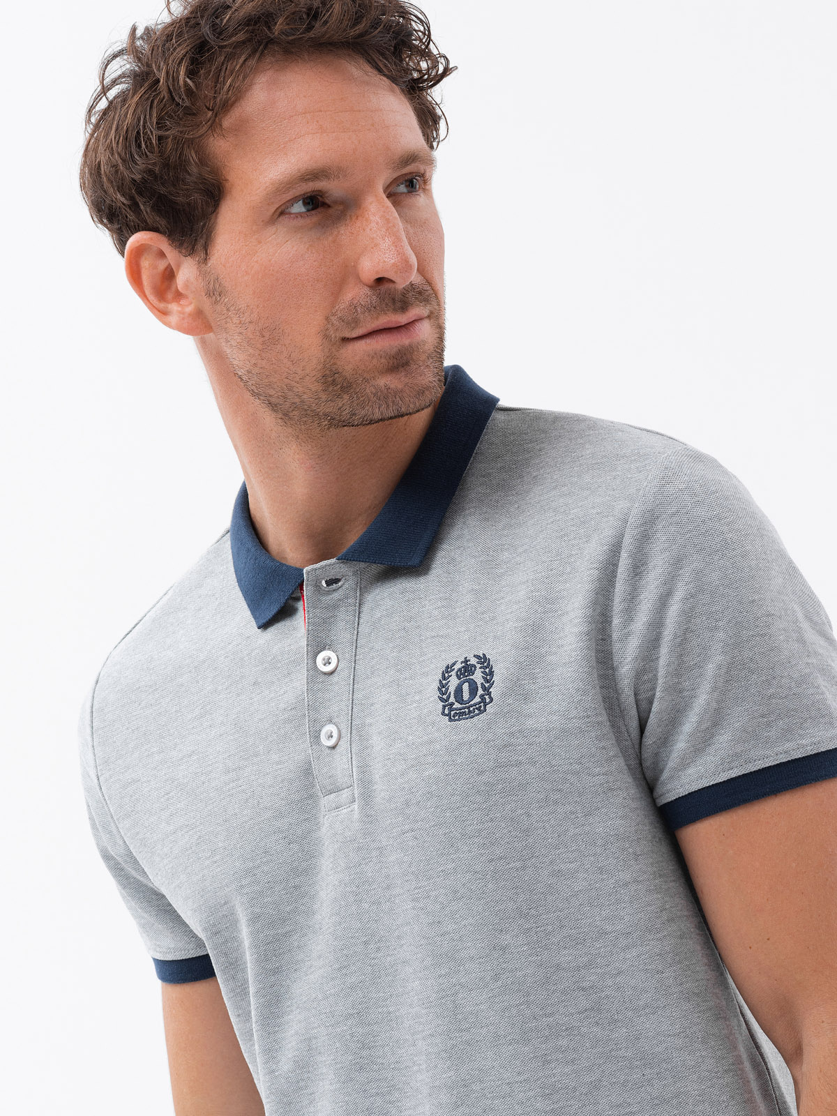 Tricou polo Ombre pentru bărbați cu elemente contrastante
