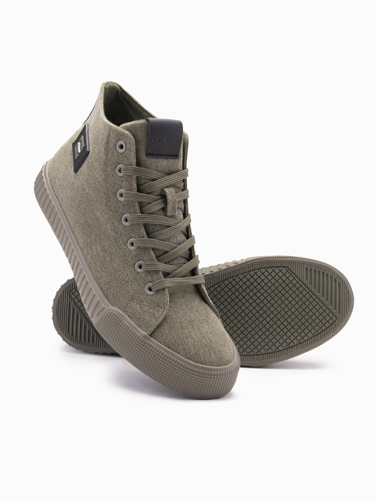 Ombre Men&#039;s high top canvas sneakers shoes - olive