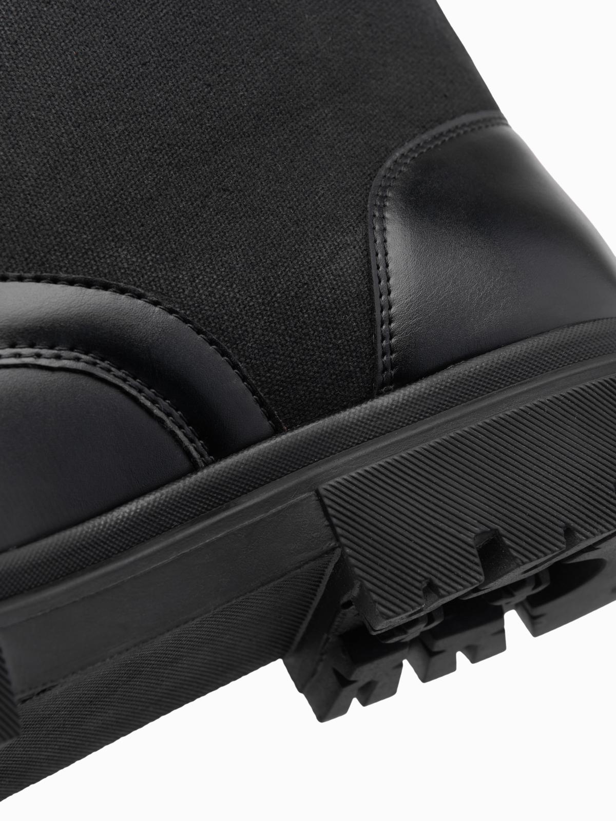 Ombre Men&#039;s high-top trapper boots with combined materials - black