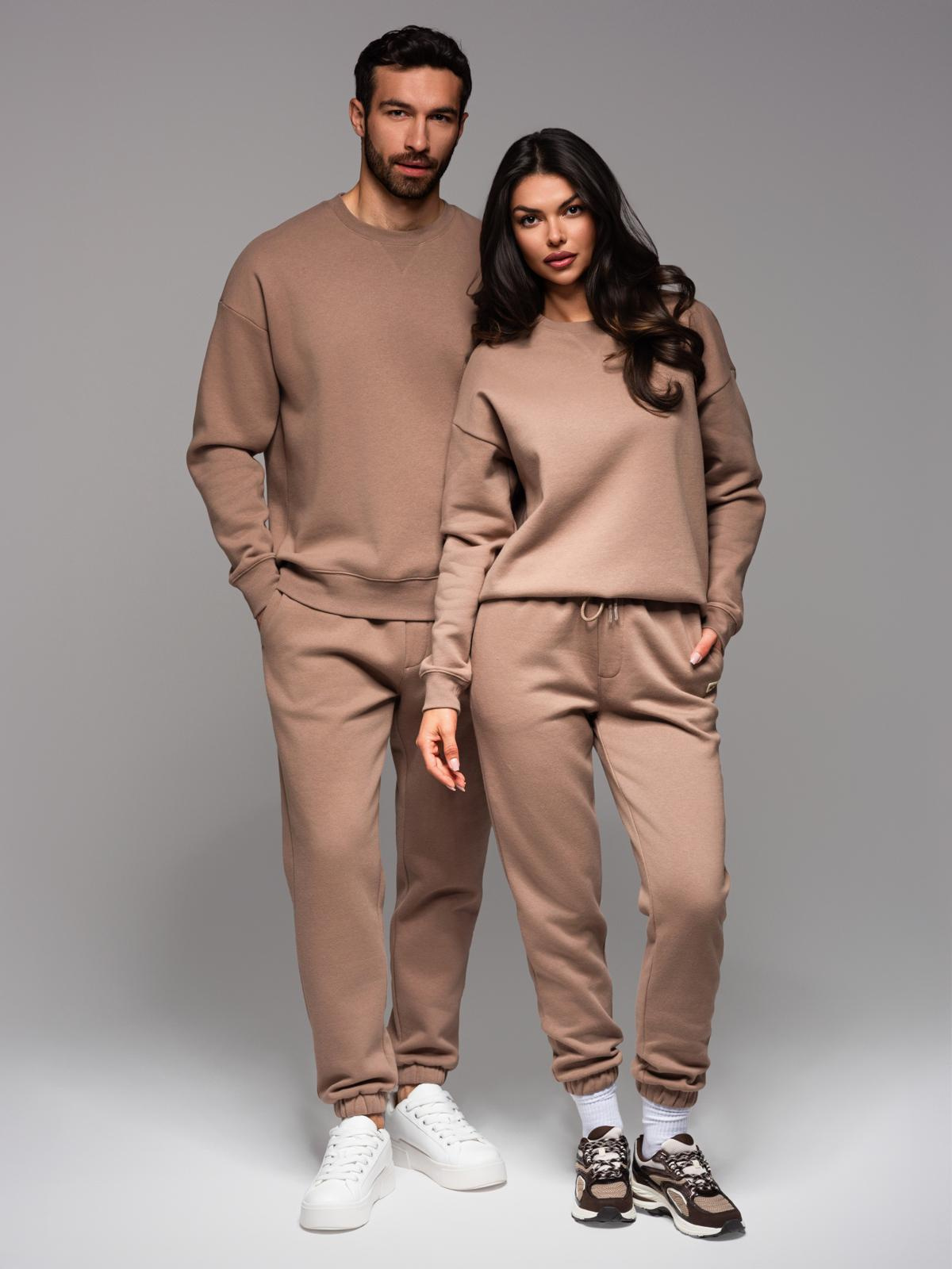 Ombre Classic unisex sweatshirt with round neckline - brown