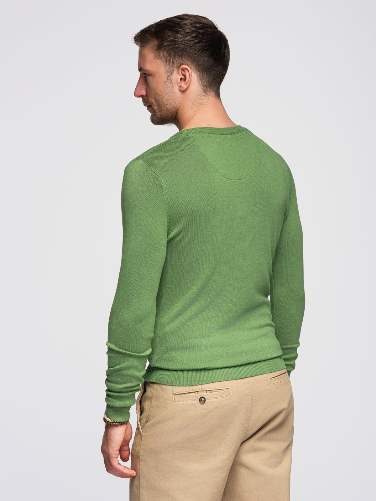 Ombre Classic men's sweater with round neckline - green