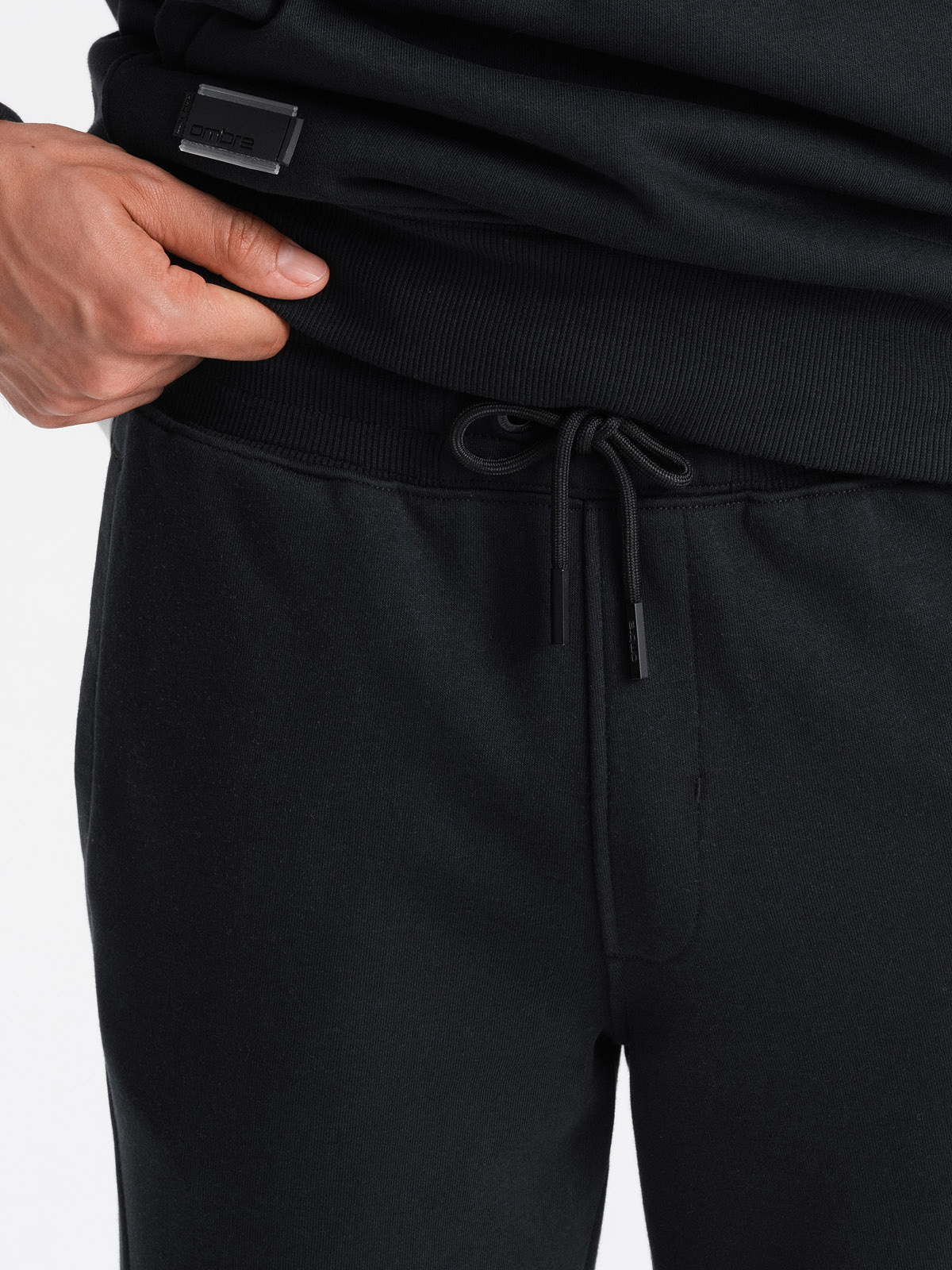 Ombre BASIC men's cotton sweatpants joggers - black