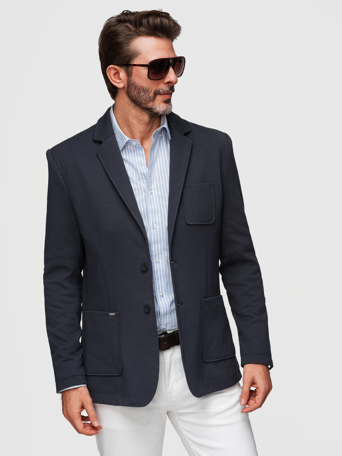 Pánske slim fit sako s jemnou textúrou