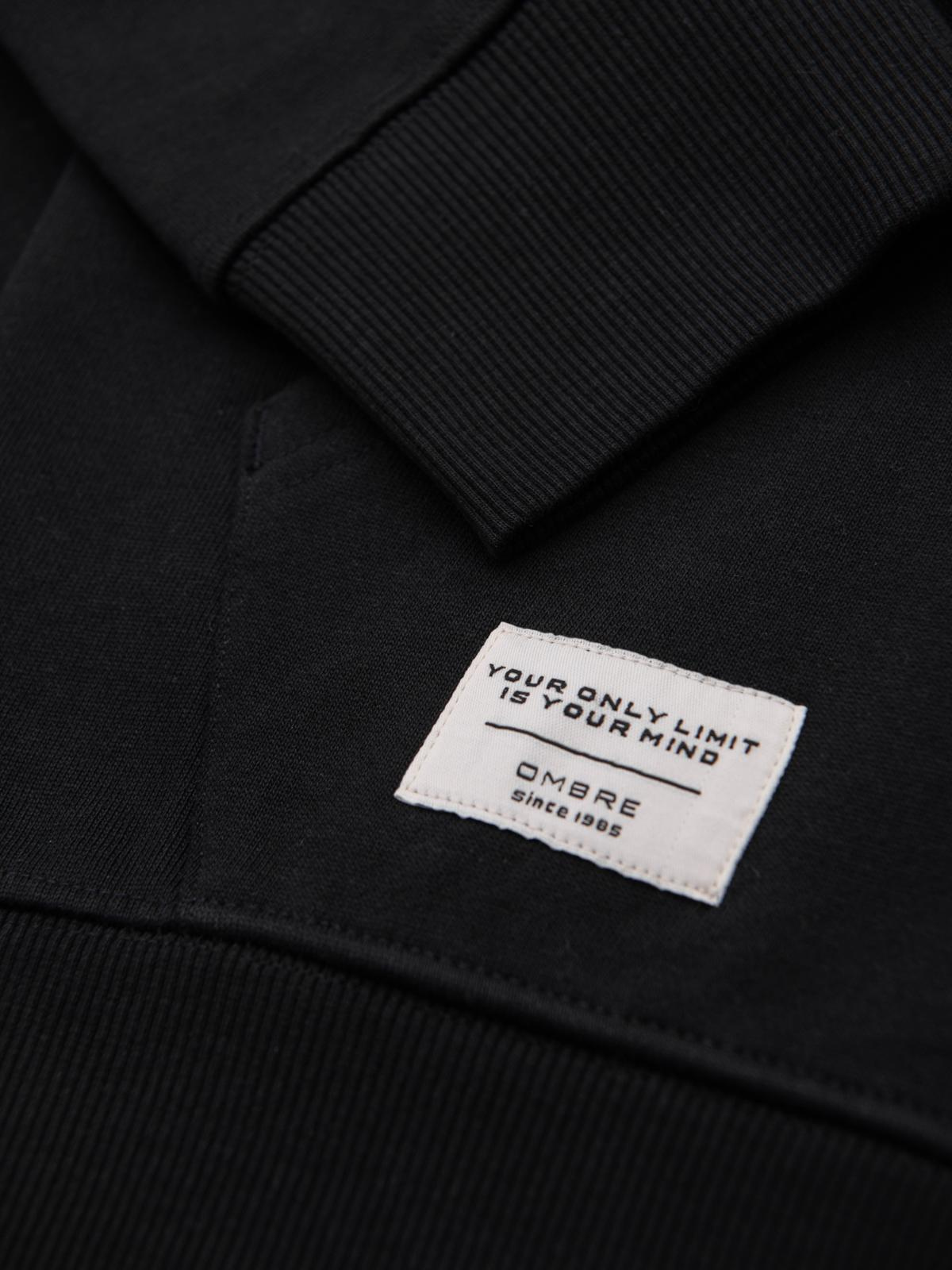 Ombre Men&#039;s BASIC unbuttoned hooded sweatshirt - black