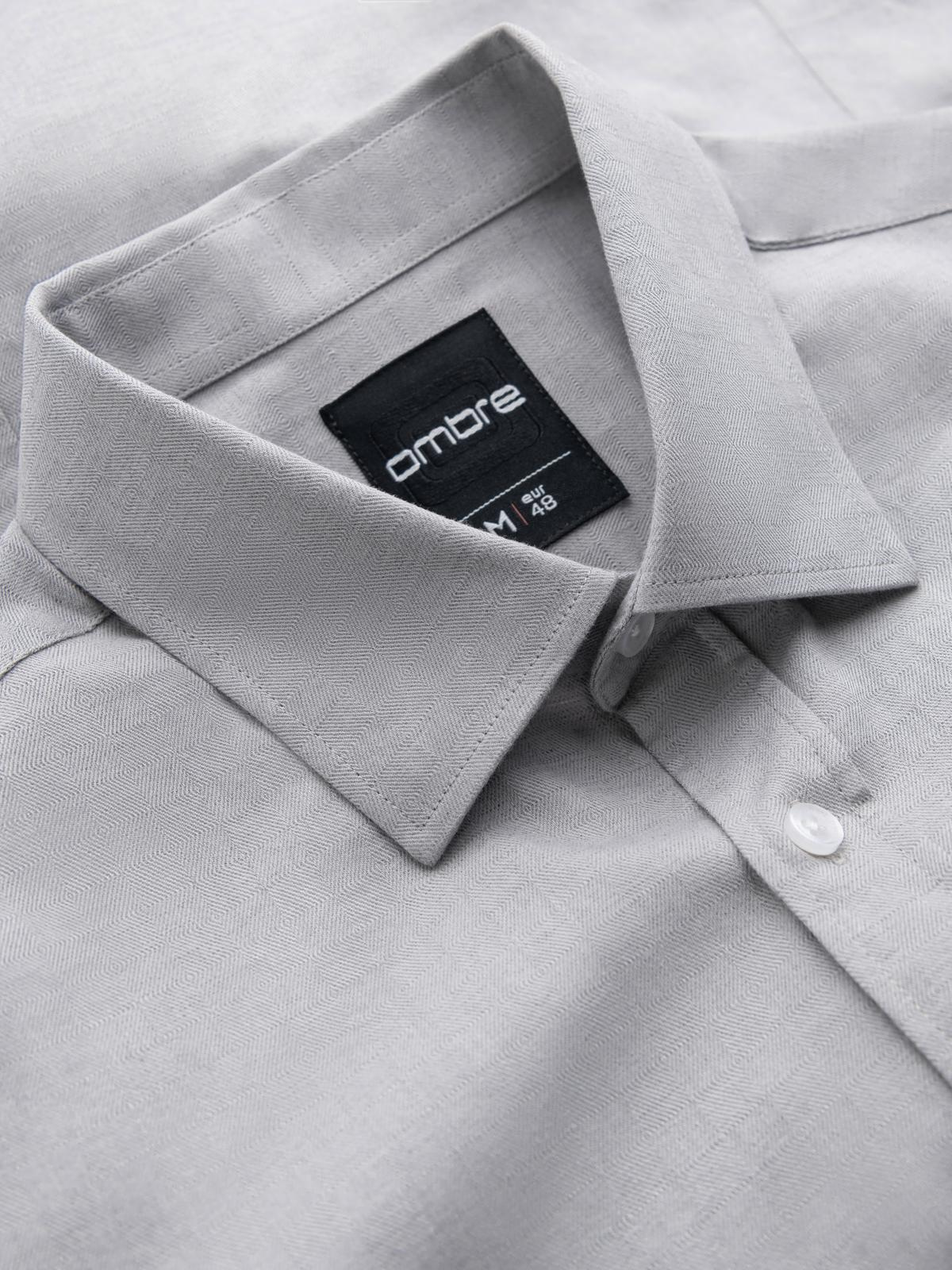 Ombre Men&#039;s SLIM FIT shirt in decorative fabric - gray