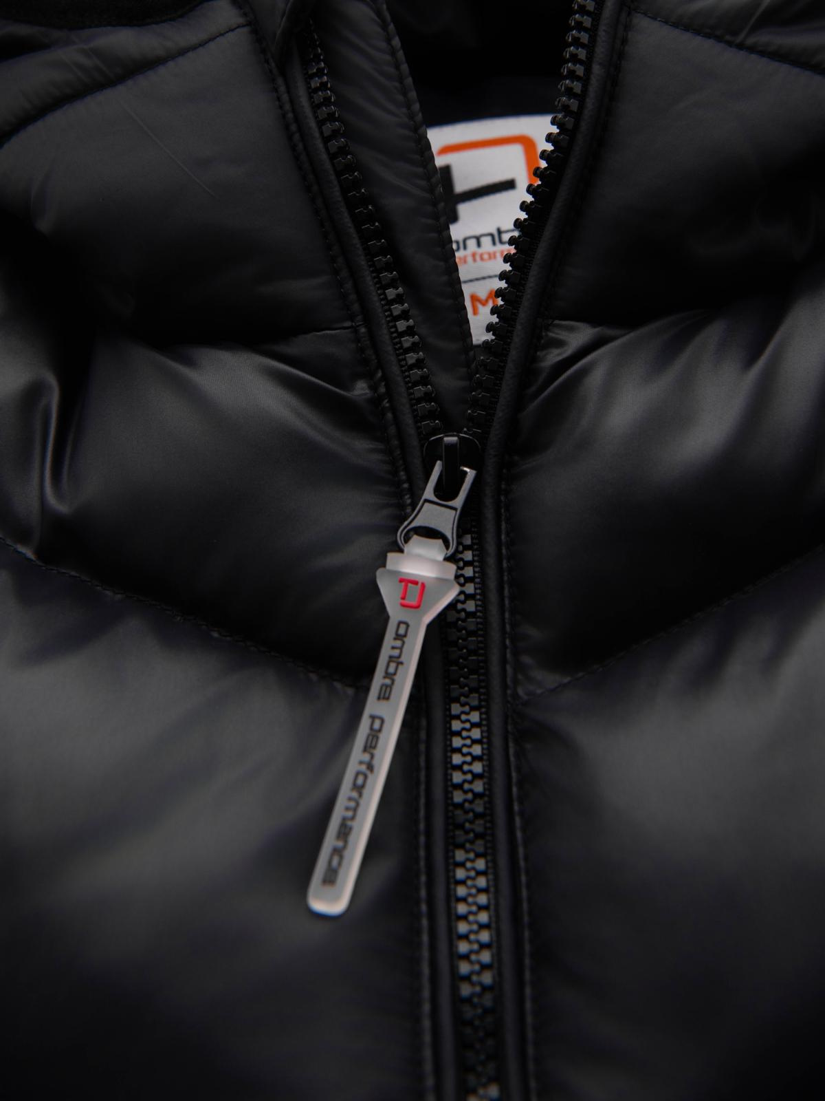 Ombre Modern quilted men&#039;s jacket of combined materials - black