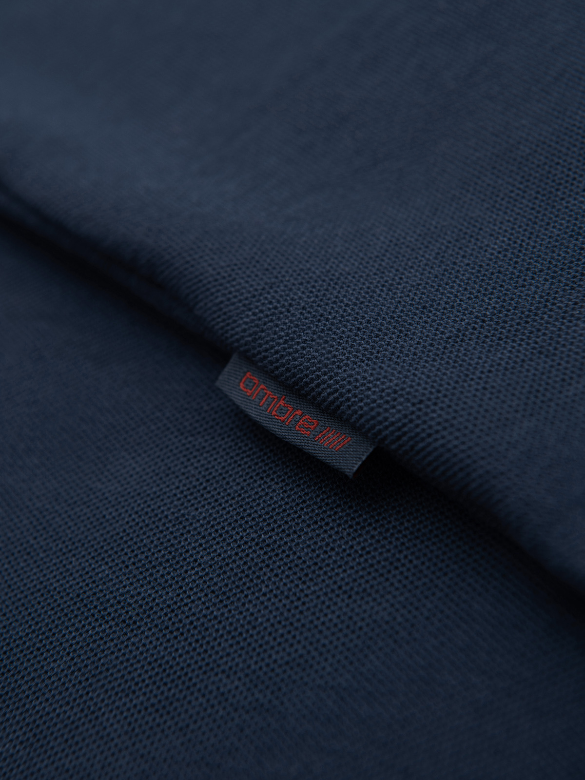 Ombre Men's T-shirt with contrasting inserts and v-neck - navy blue