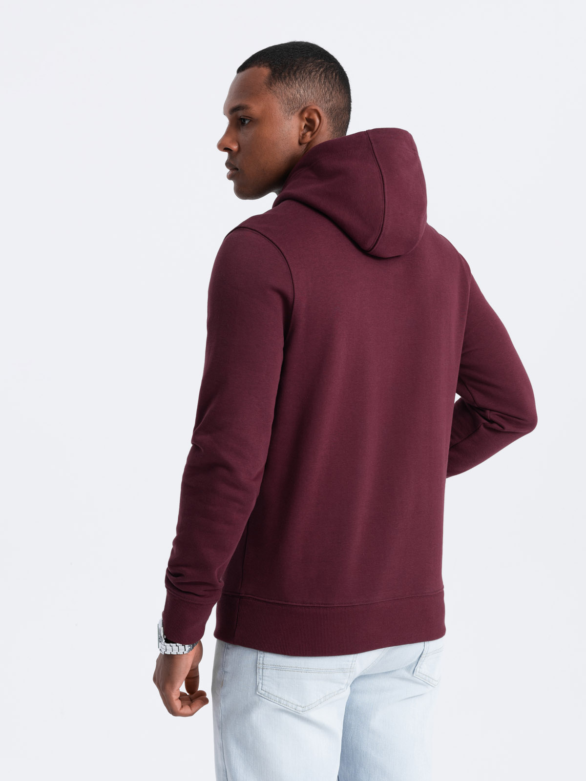 Ombre BASIC men&#039;s cotton sweatshirt kangaroo hoodie - maroon