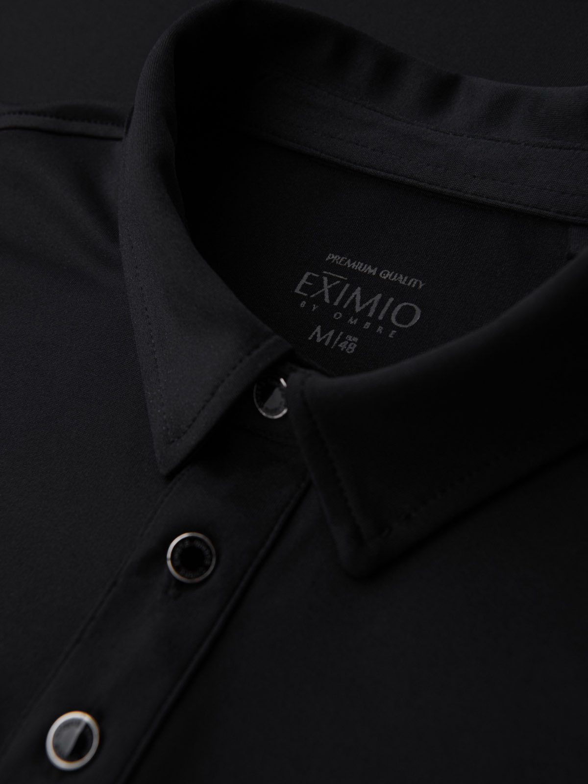 Ombre Stylish men's stretch fabric polo shirt - black