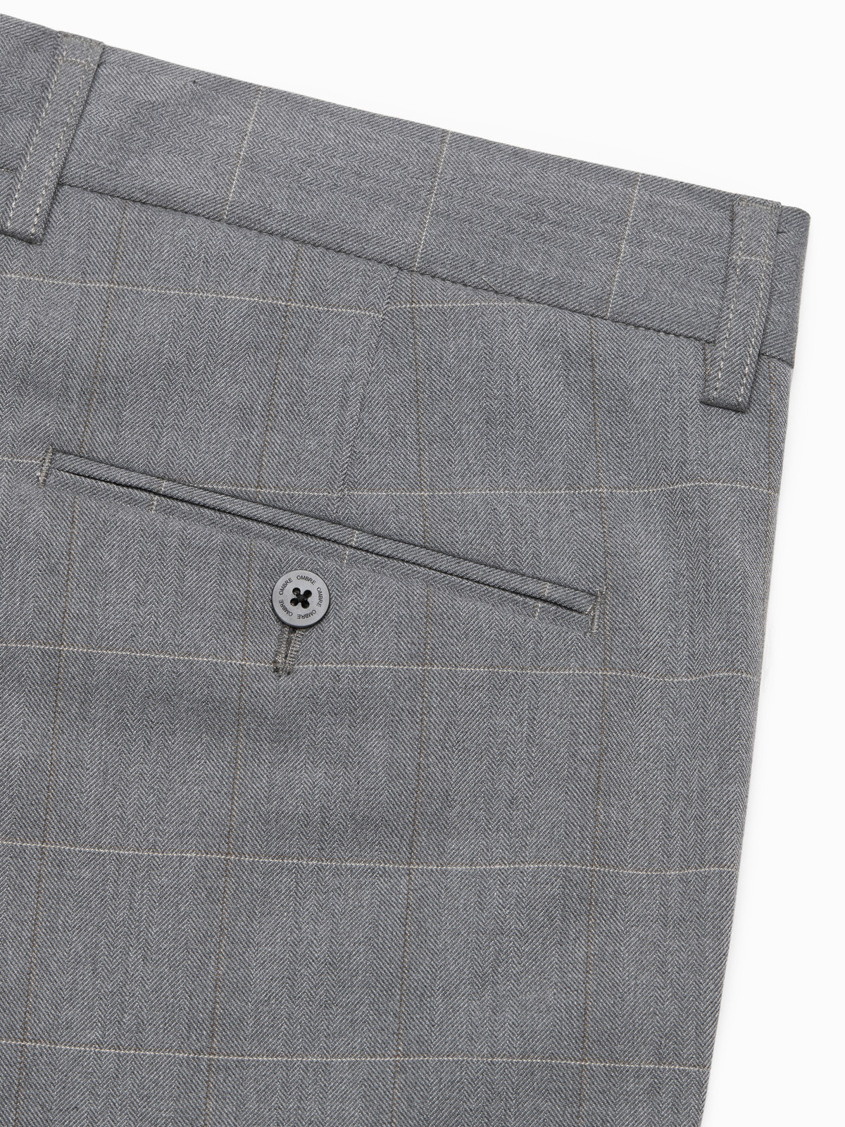 Ombre Men&#039;s classic cut pants in a delicate check - grey