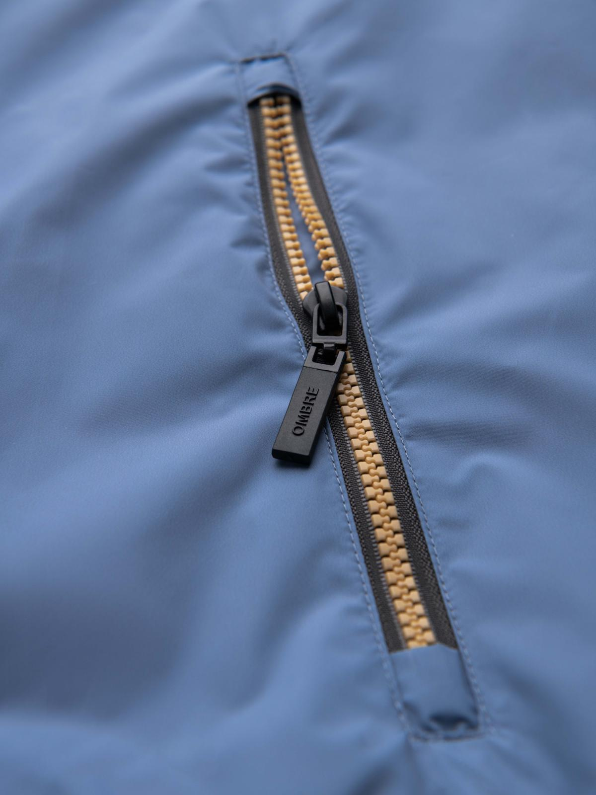 Ombre Lightweight colorful men&#039;s sports jacket with fleece - blue-mustard