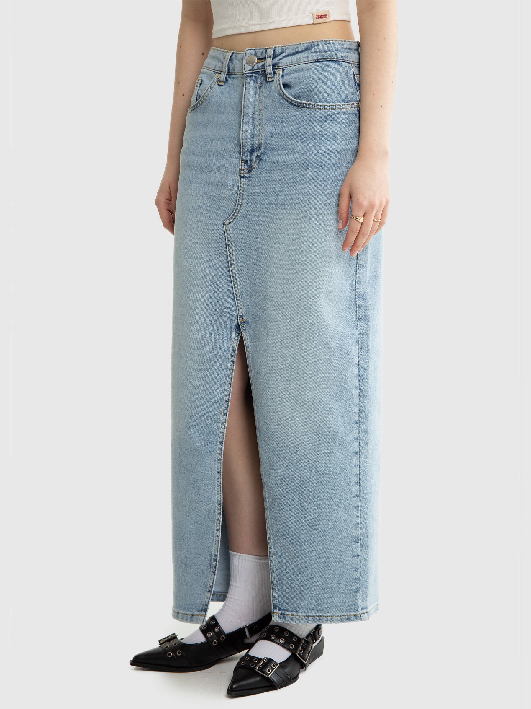 Big Star Woman&#039;s Skirt 120195 Denim-208