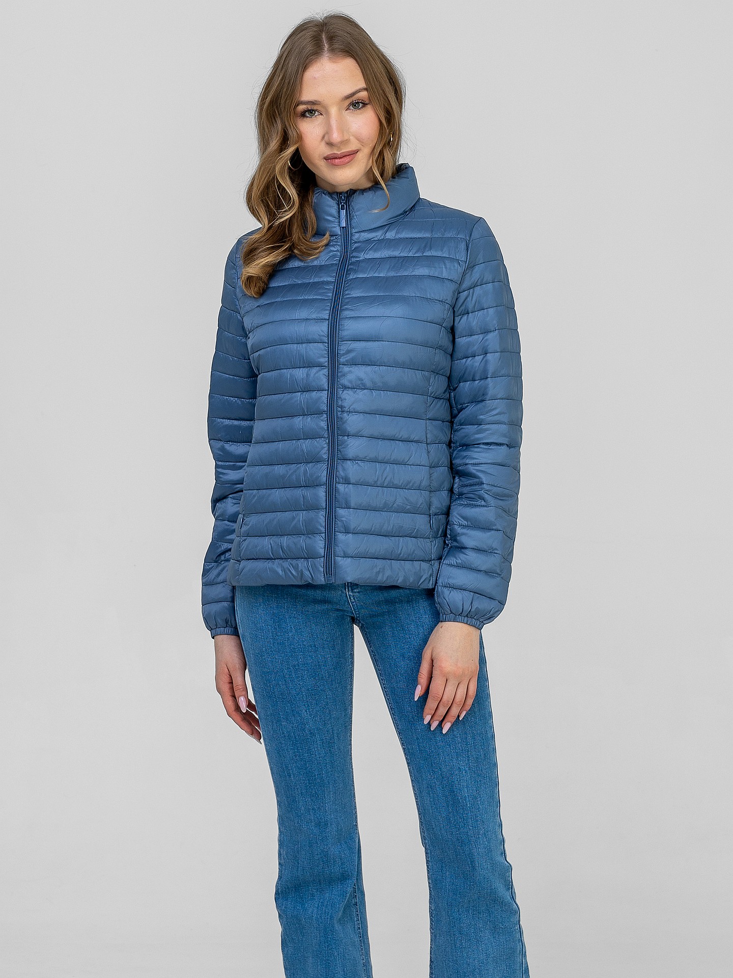 PERSO Woman's Lightweight quilted transitional women's jacket with a stand-up collar
