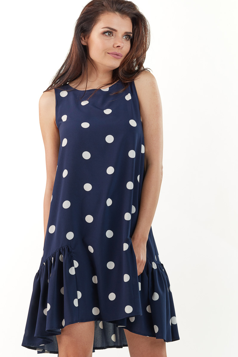 Awama Woman's Dress A229 Navy Blue