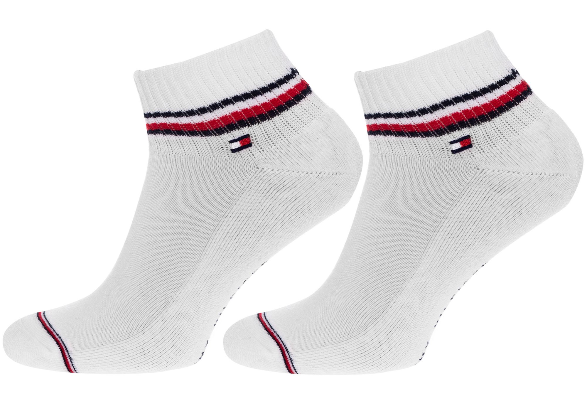 Levně Sada dvou párů bílých pánských ponožek Tommy Hilfiger - Pánské