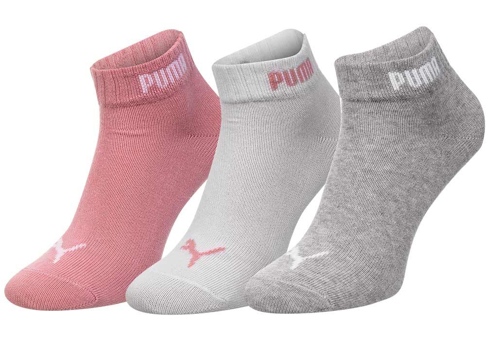 Levně Dámské ponožky Puma Puma_Socks_887498_11_3Pack_Pink/White/Grey
