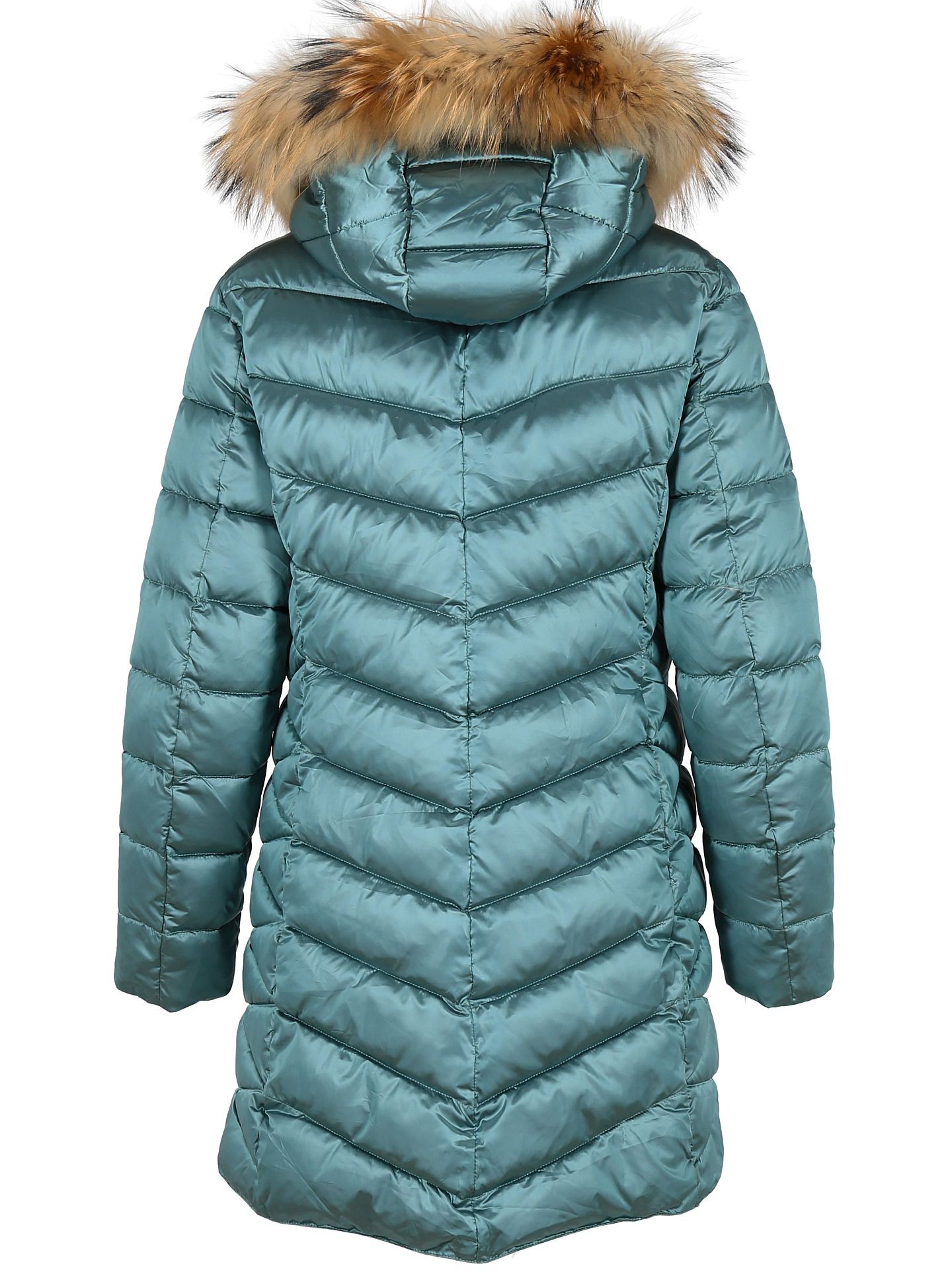 PERSO Woman's Women's winter jacket with natural fur on the hood,casual style