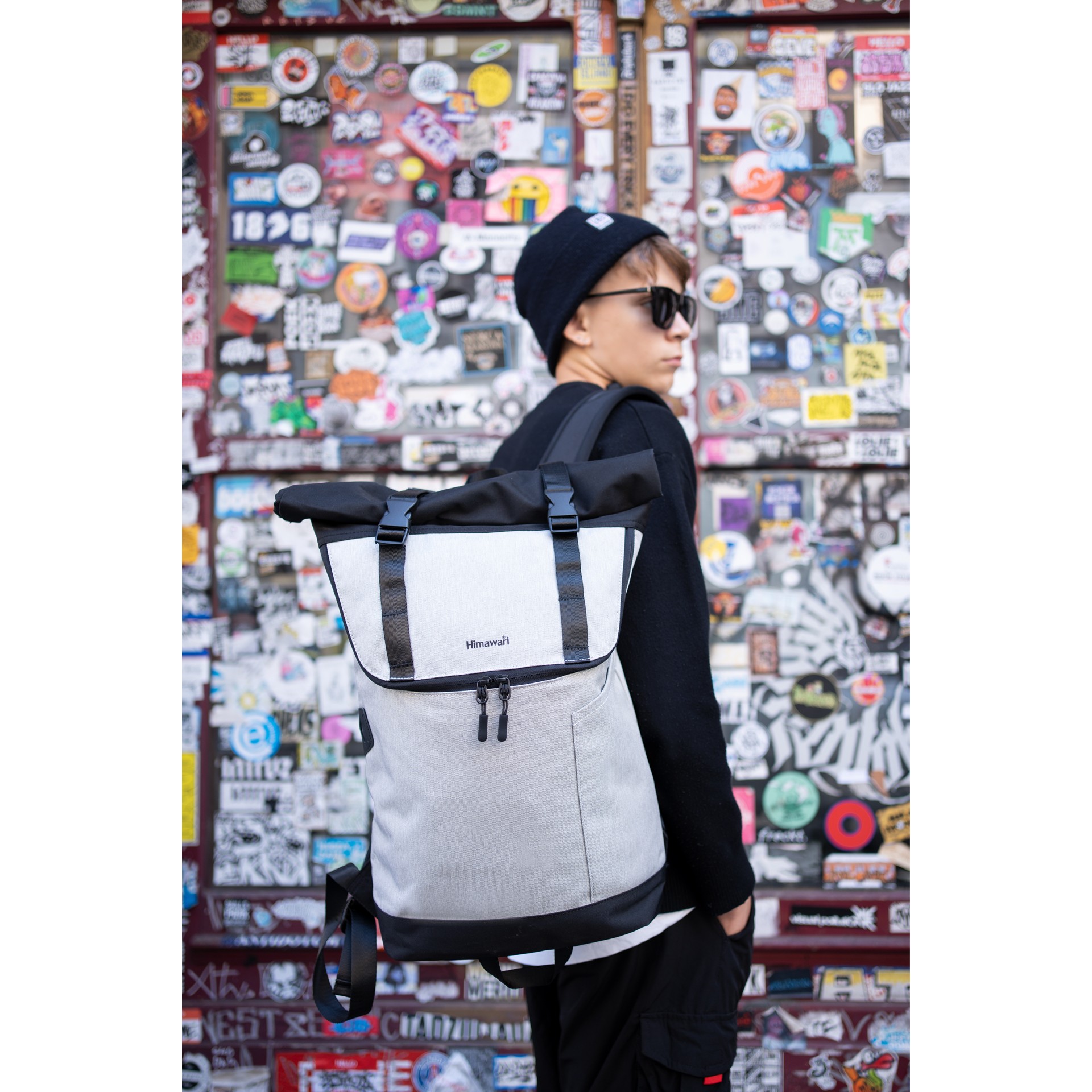 Himawari Unisex&#039;s Backpack Tr23093-1 Black/Light Grey
