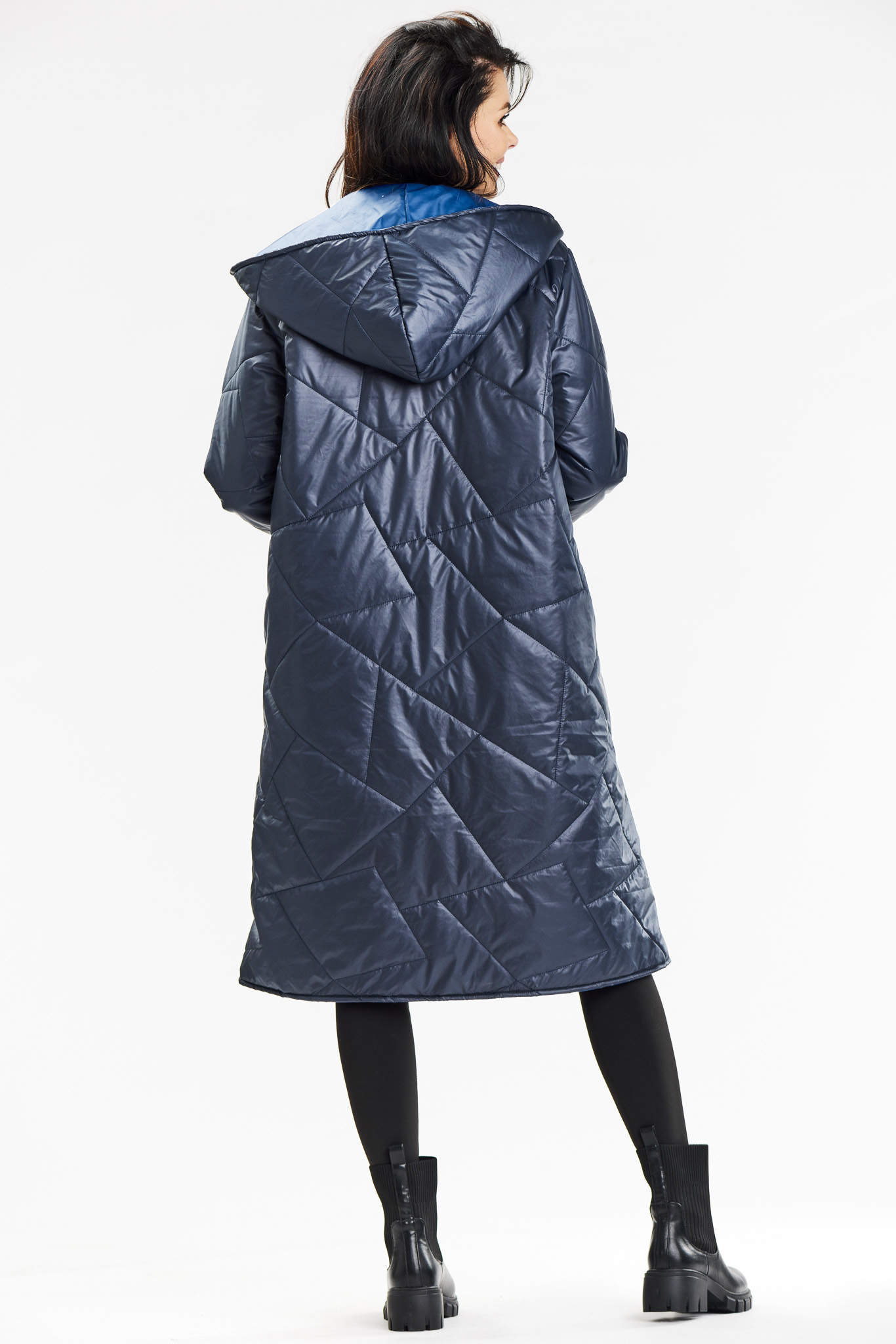 Awama Woman's Coat A685 Navy Blue