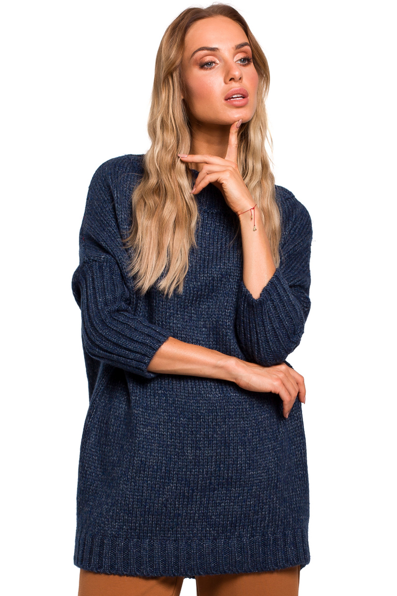 Made Of Emotion Woman&#039;s Pullover M470 Navy Blue