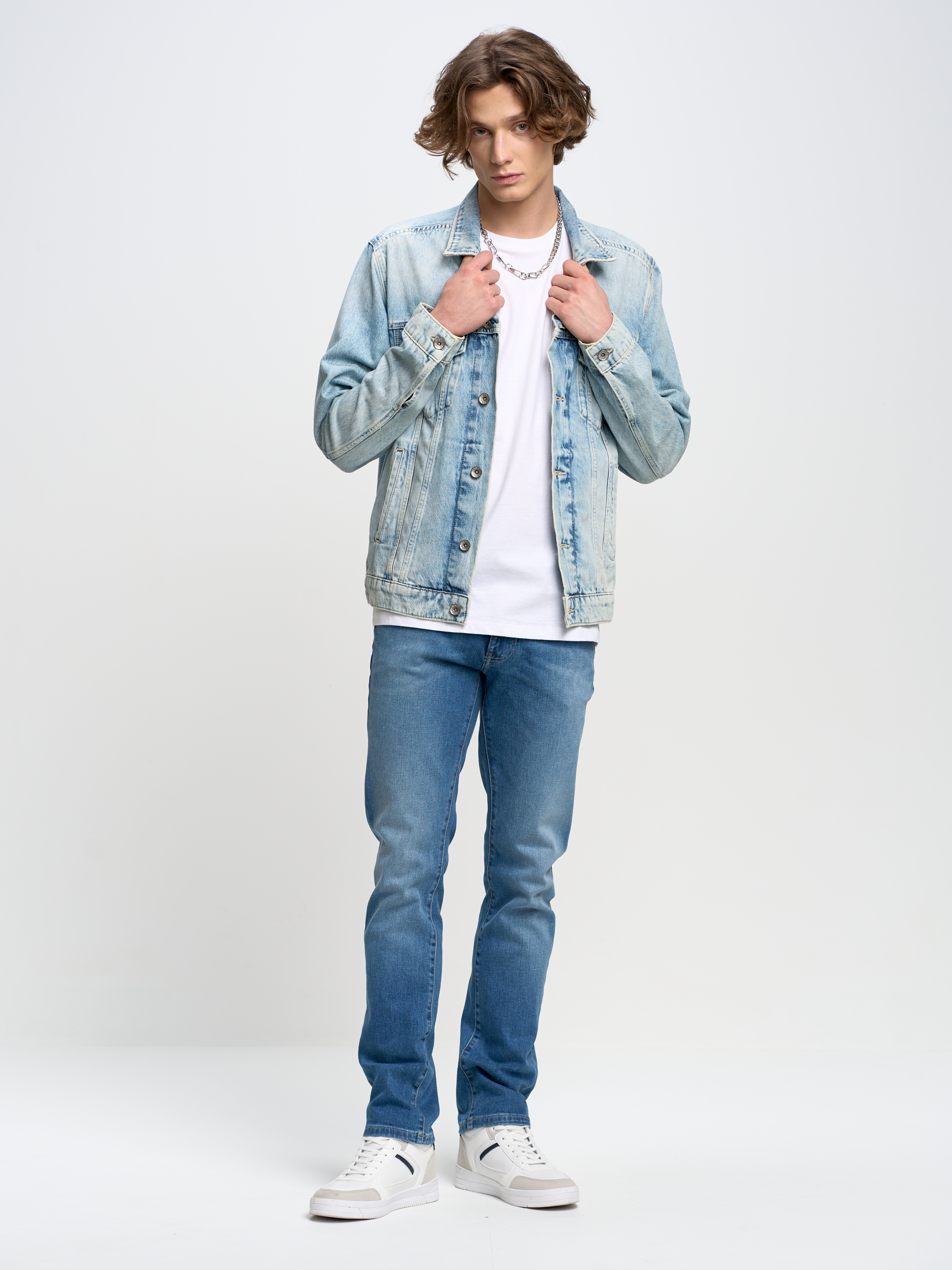 Big Star Man's Slim Pantaloni 110771 Denim-432