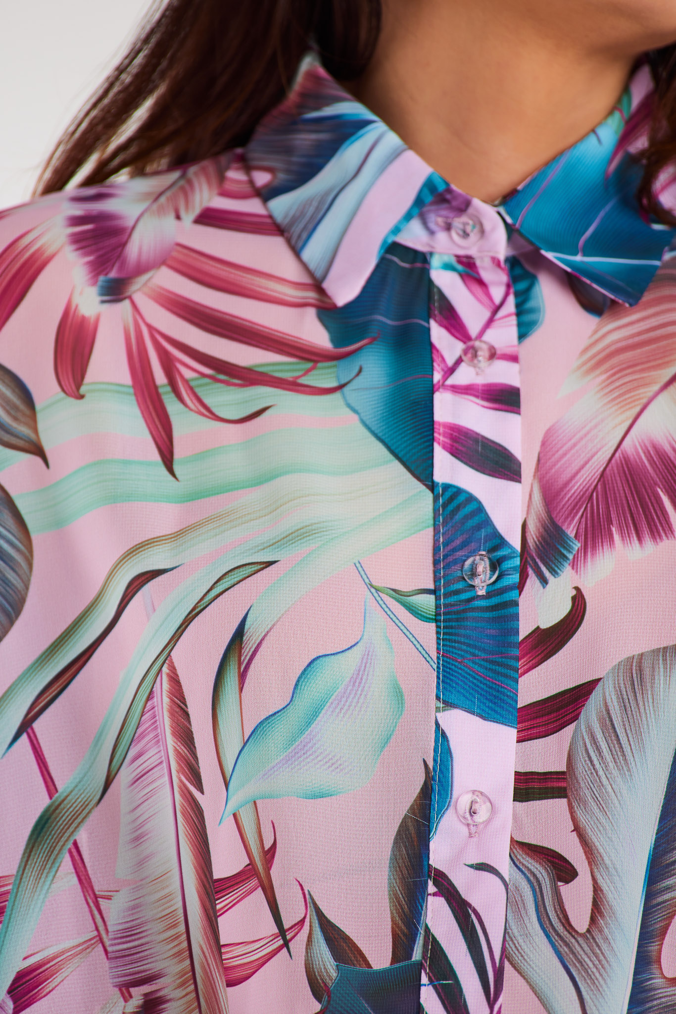 Awama Woman's Shirt A513 Pink/Flowers