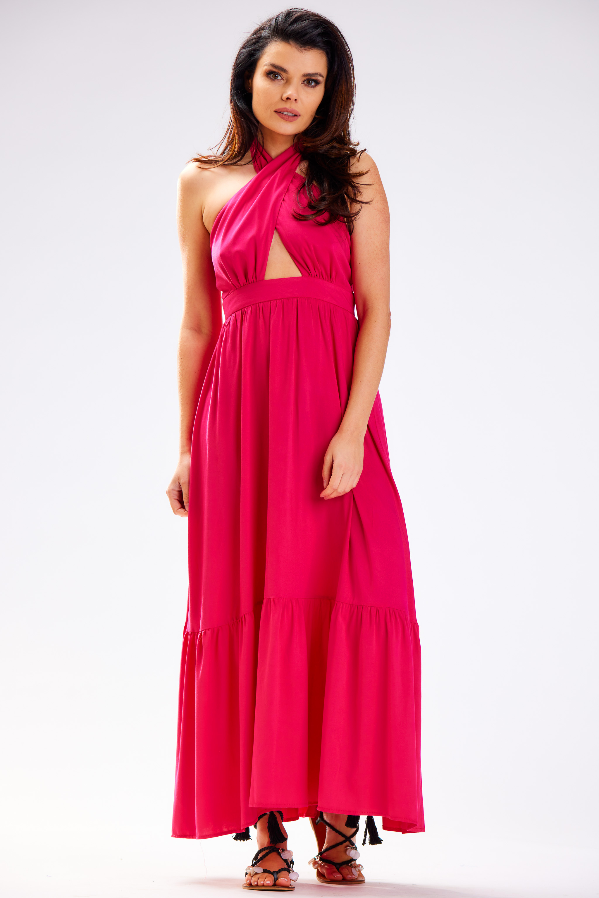 Awama Woman's Dress A583 Fuchsia