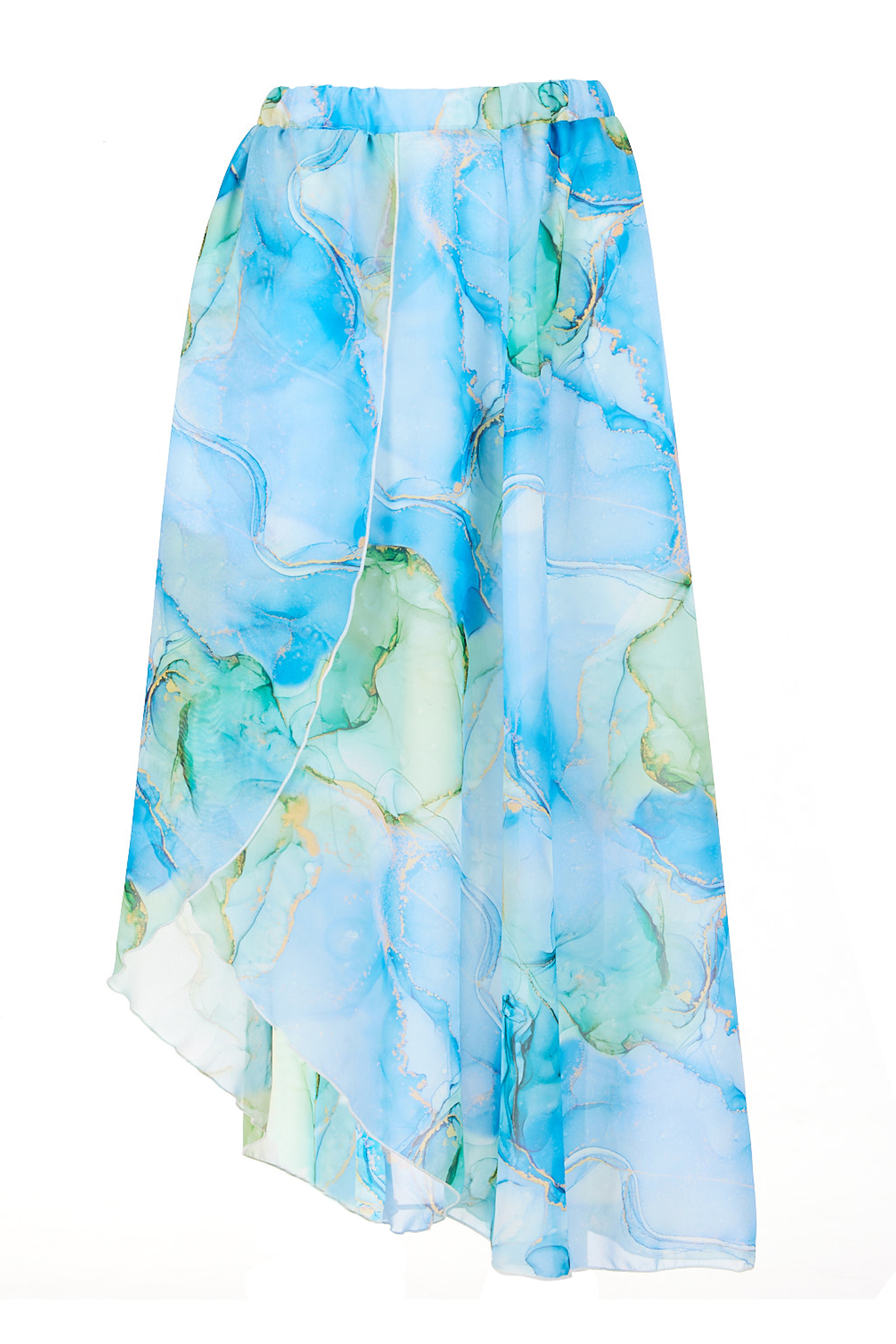 Awama Woman&#039;s Skirt A512 Blue/Pattern