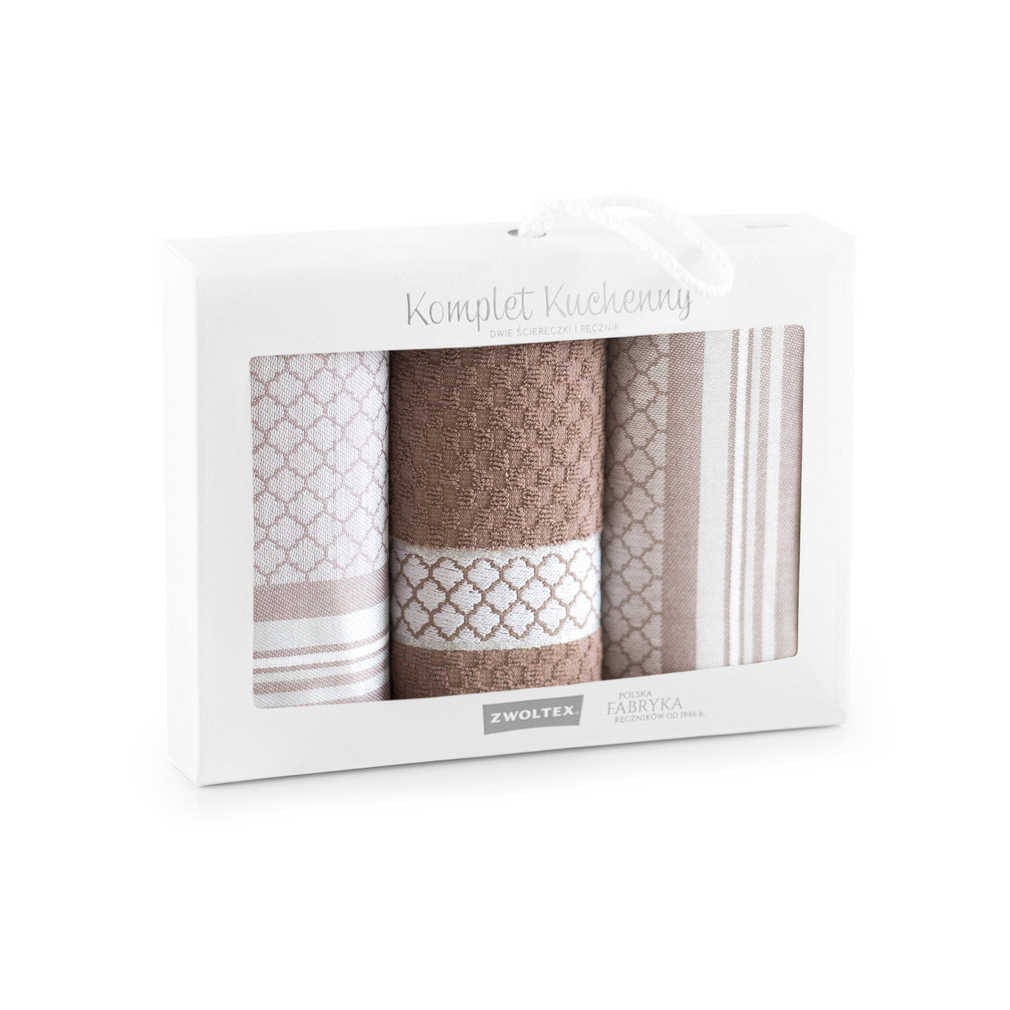 Zwoltex Unisex's Kitchen Towel Set Maroko Brown/Pattern