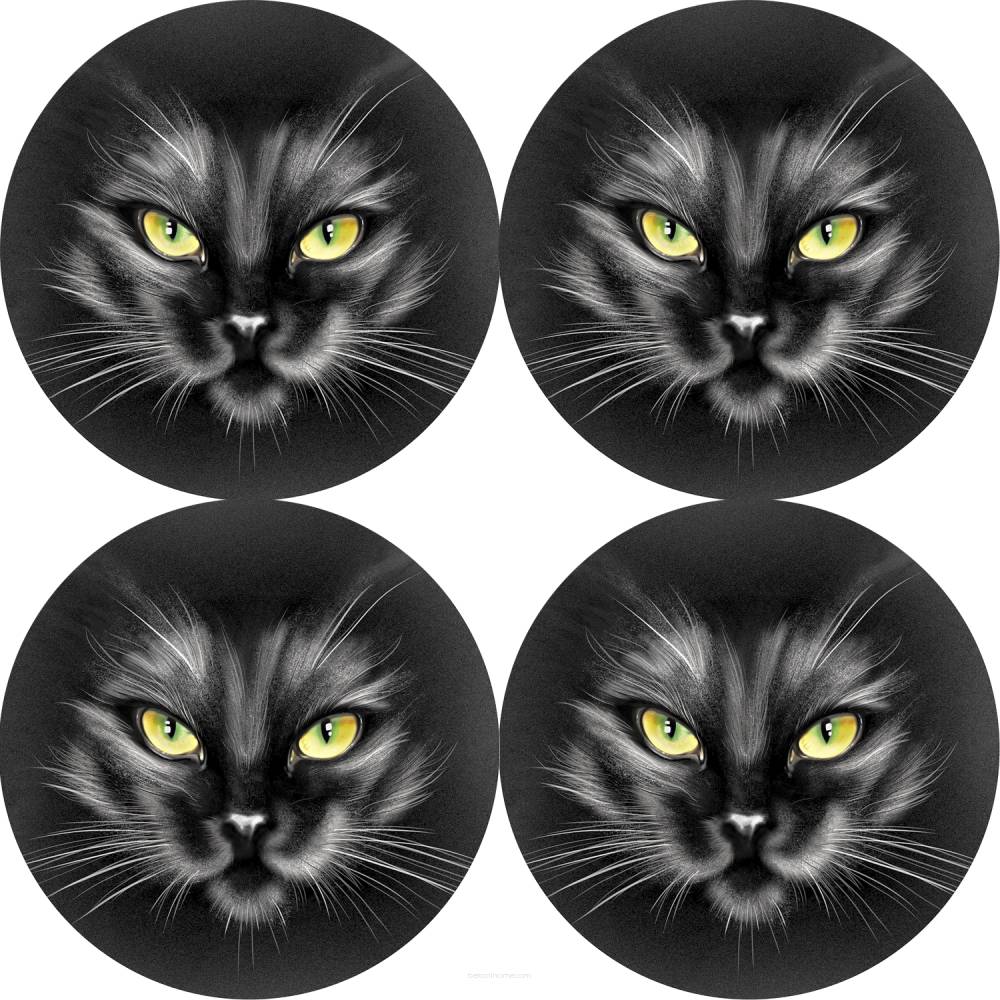 Bertoni Home Unisex's 4 Thick Round Table Pads Set Nero