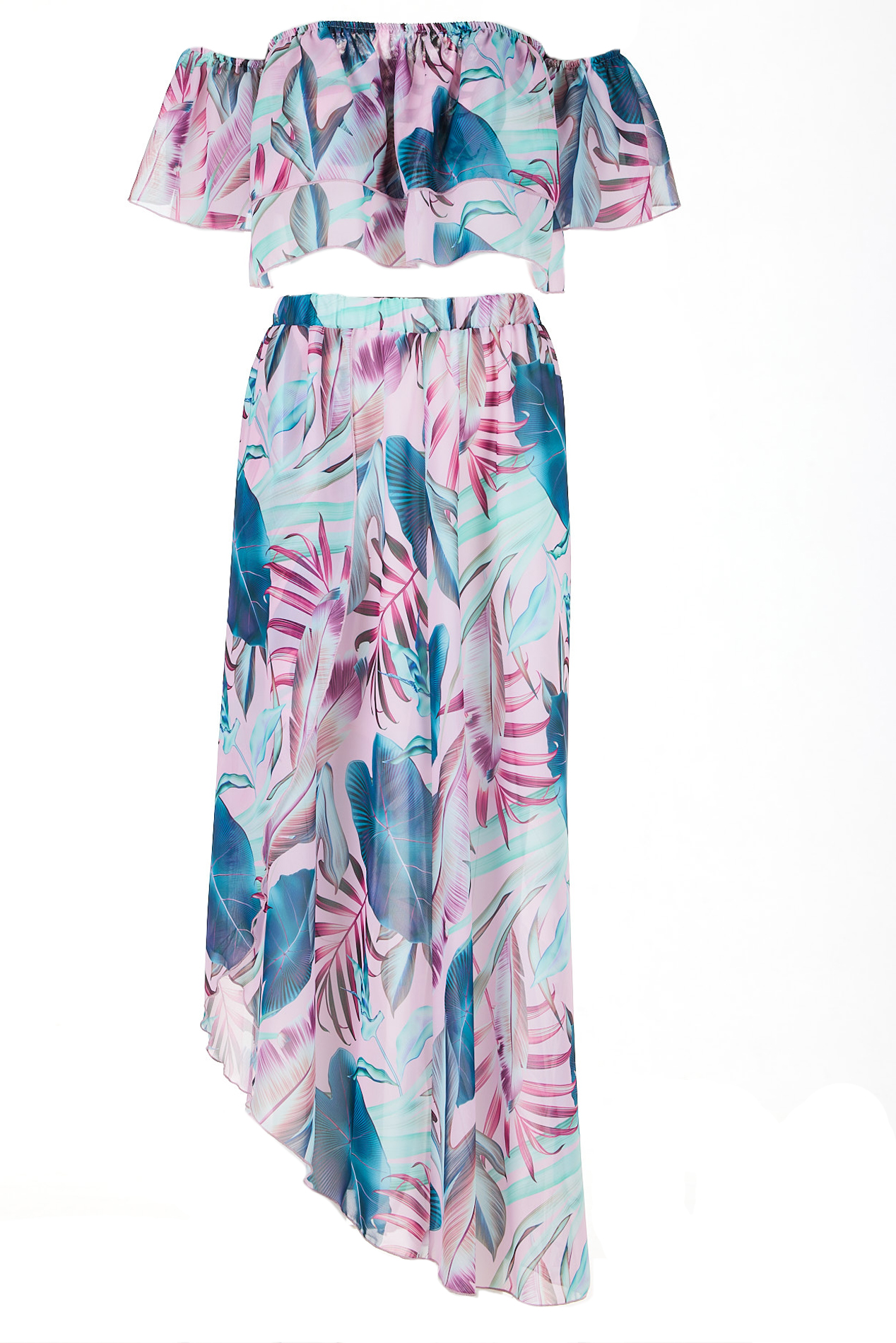 Awama Woman&#039;s Skirt A512 Pink/Flowers