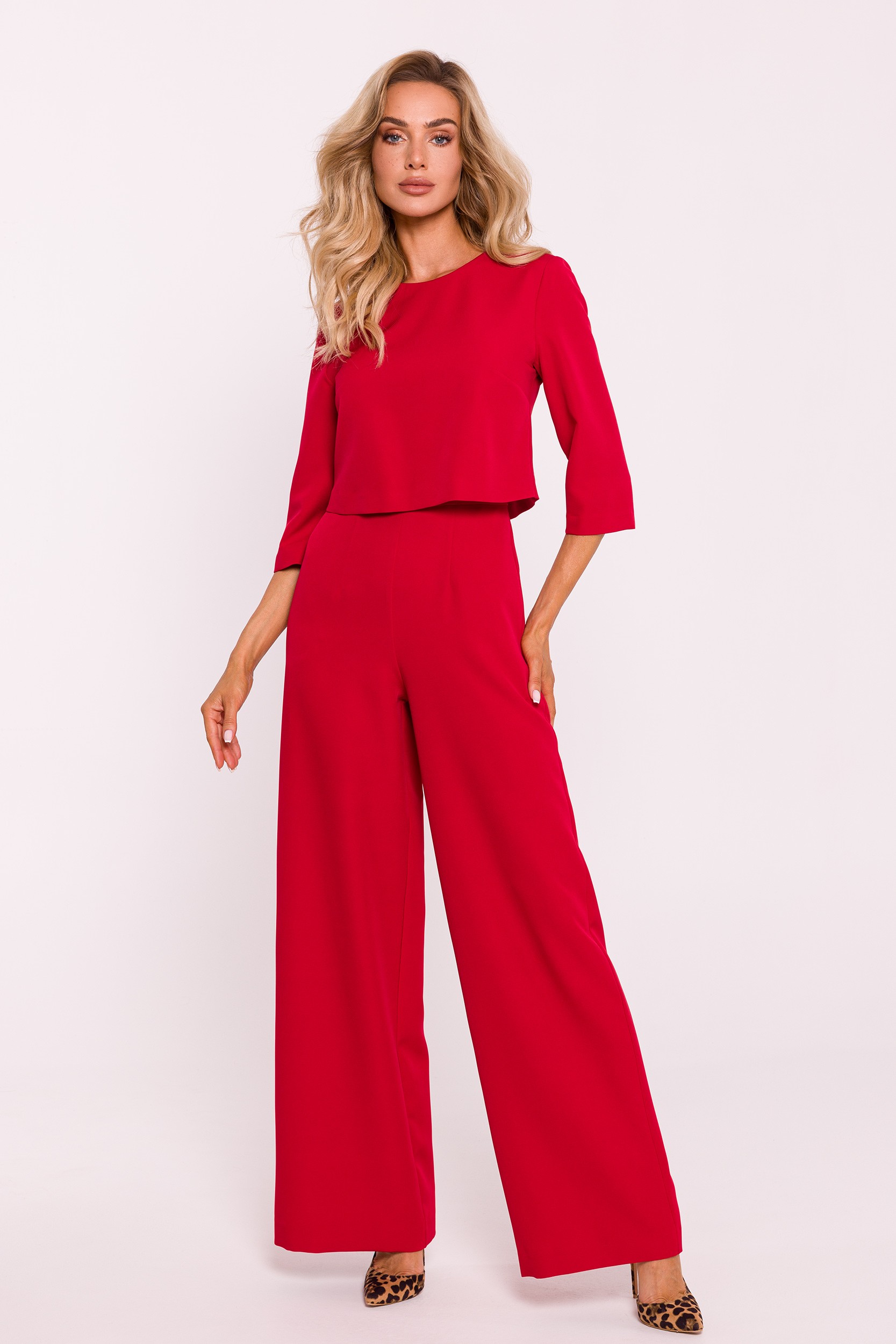 Made Of Emotion Woman's Double layer top jumpsuit - red